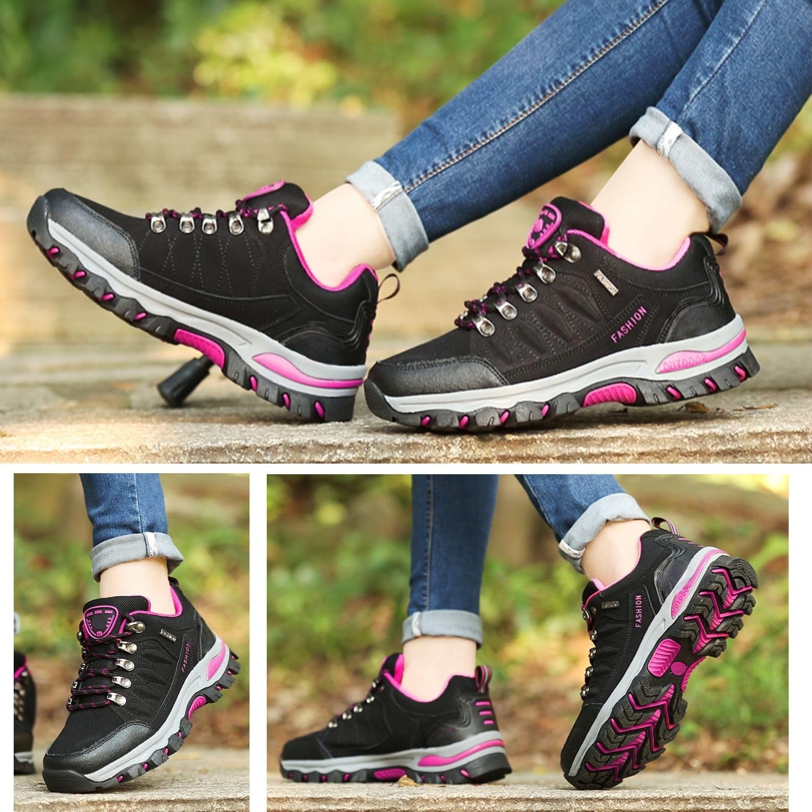 LZQpearl Chaussures Trekking & Randonnée pour Femmes, Chaussures De Marche en Plein Air pour Toutes Les Saisons, Chaussures De Sport Basses, Escalade, Voyage, Pêche, Camping