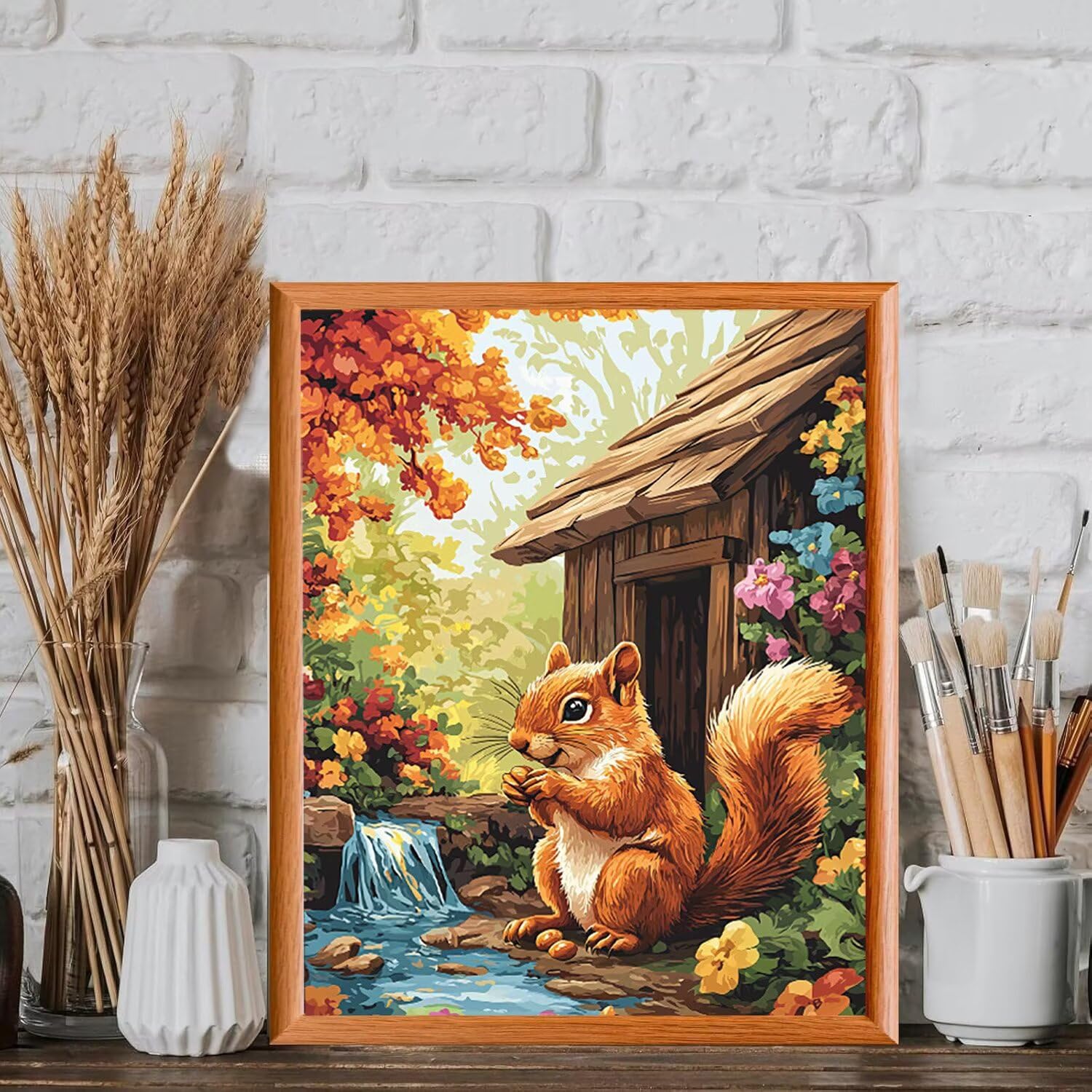 WEISHIWE Paysage d'écureuil Peinture Numero Adulte Kits, 80x100cm m-933