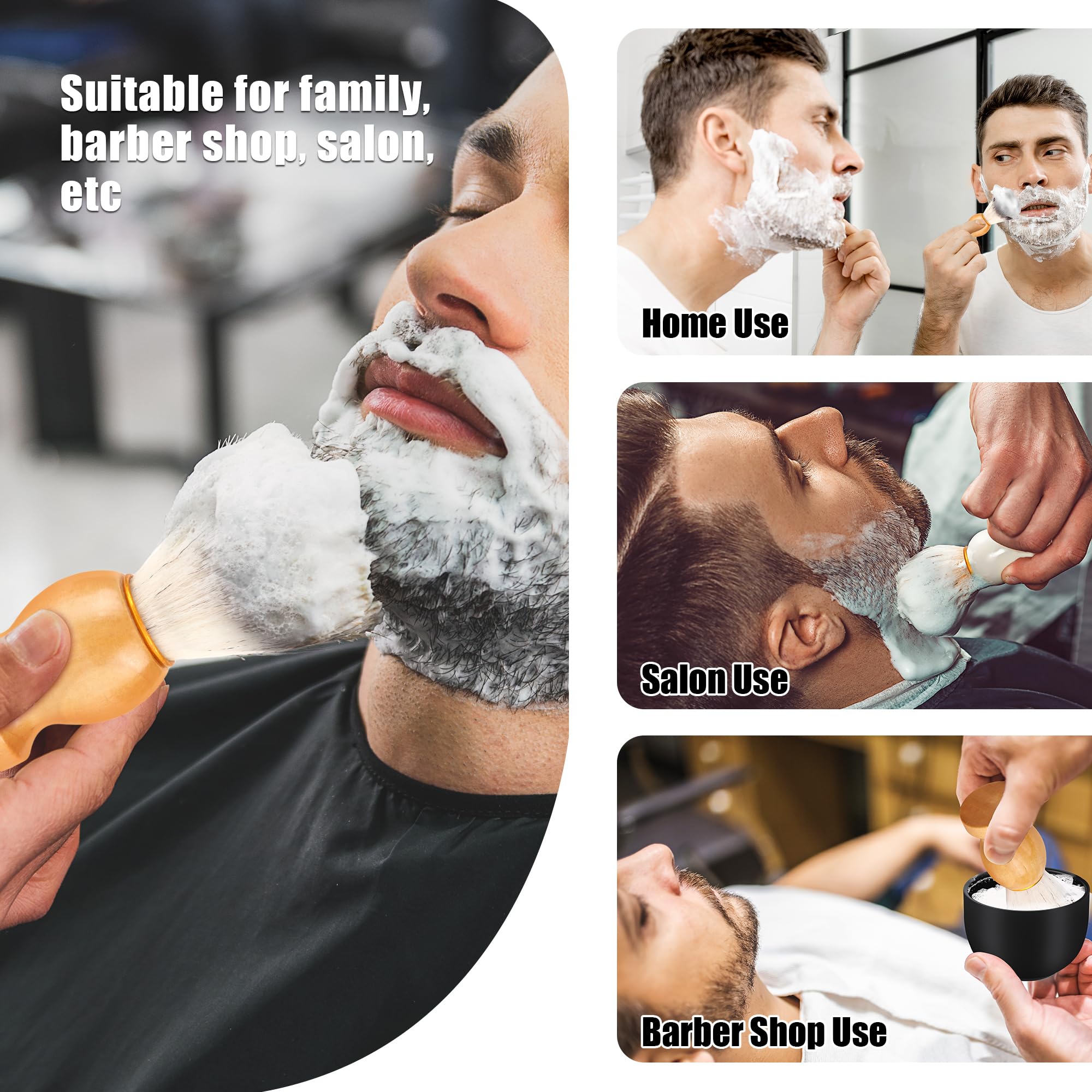 Pennelli da Barba, Ciotola da barba, Ciotola in Acciaio Inox, per la Rasatura a Casa, Dal Parrucchiere e Nel Salone (nero)