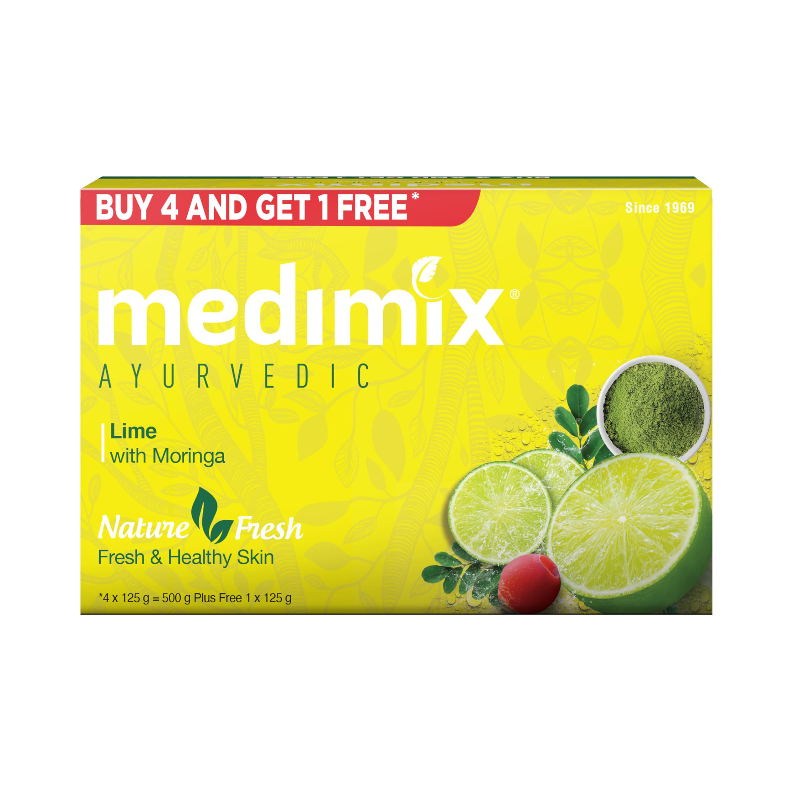 Medimix Ayurvedic Lime with Moringa Bathing Bar Soap 125g (Buy 4, Get 1 Extra Combo Pack) | Refreshed & Nourished Skin | Shop Herbal | Natural | Paraben-free & Sulphate-free | 100% Vegan-picture-35