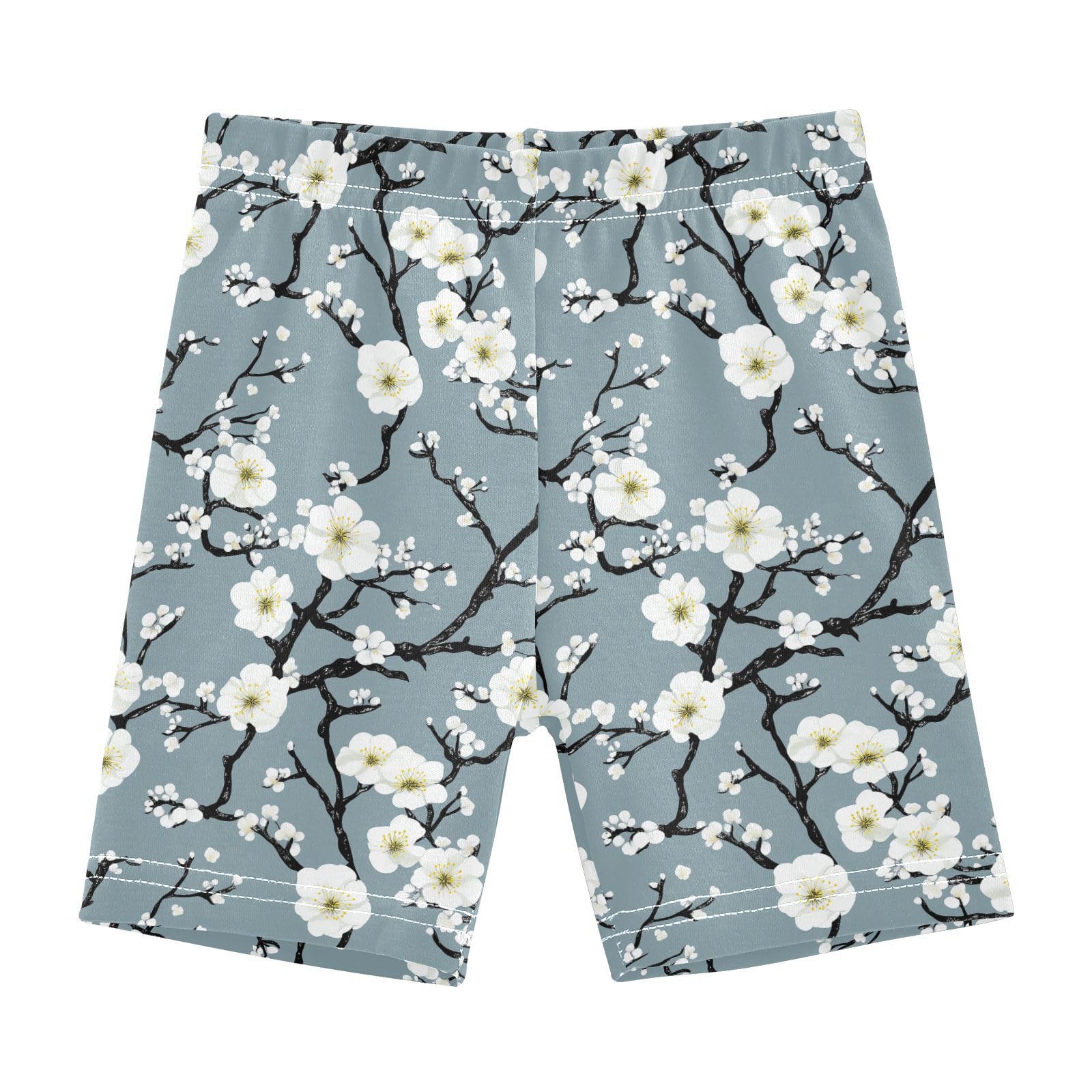 Sletend White Floral Soft Cotton Girls' Shorts Lightweight Elastic Waist Shorts for Summer Fun Ideal for Layering or Daily Outfits Available in 4T to 10Y