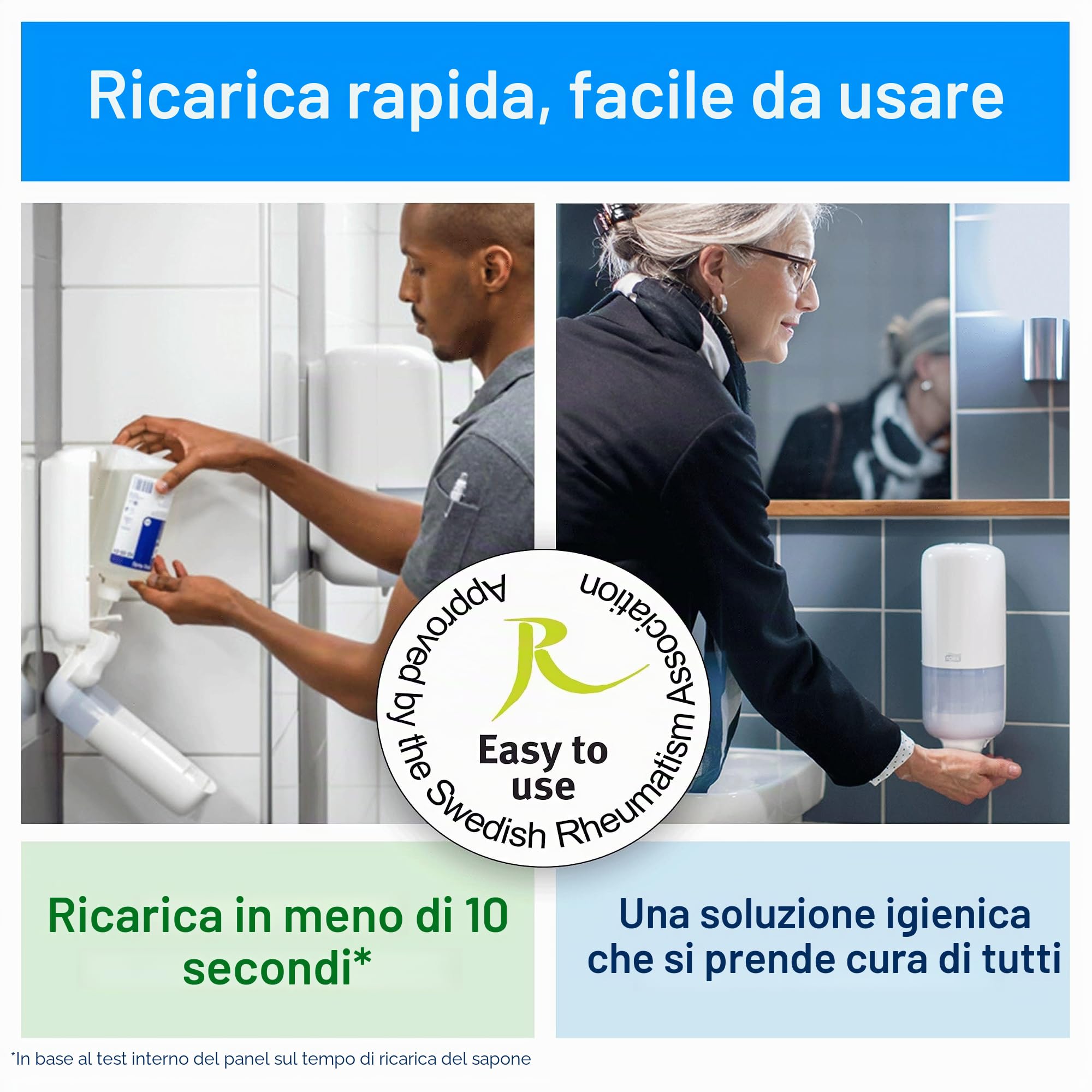 Tork Sapone a schiuma delicato S4, consumi ridotti, 6 flaconi da 1000 ml, 520501