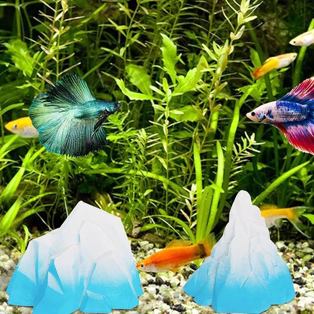 Foto 2 de 8 de Iceberg - Acuario Realista 2 Piezas, diseño montaña Hielo, Lavado a Alta Temperatura, para camaleón, Pescado…