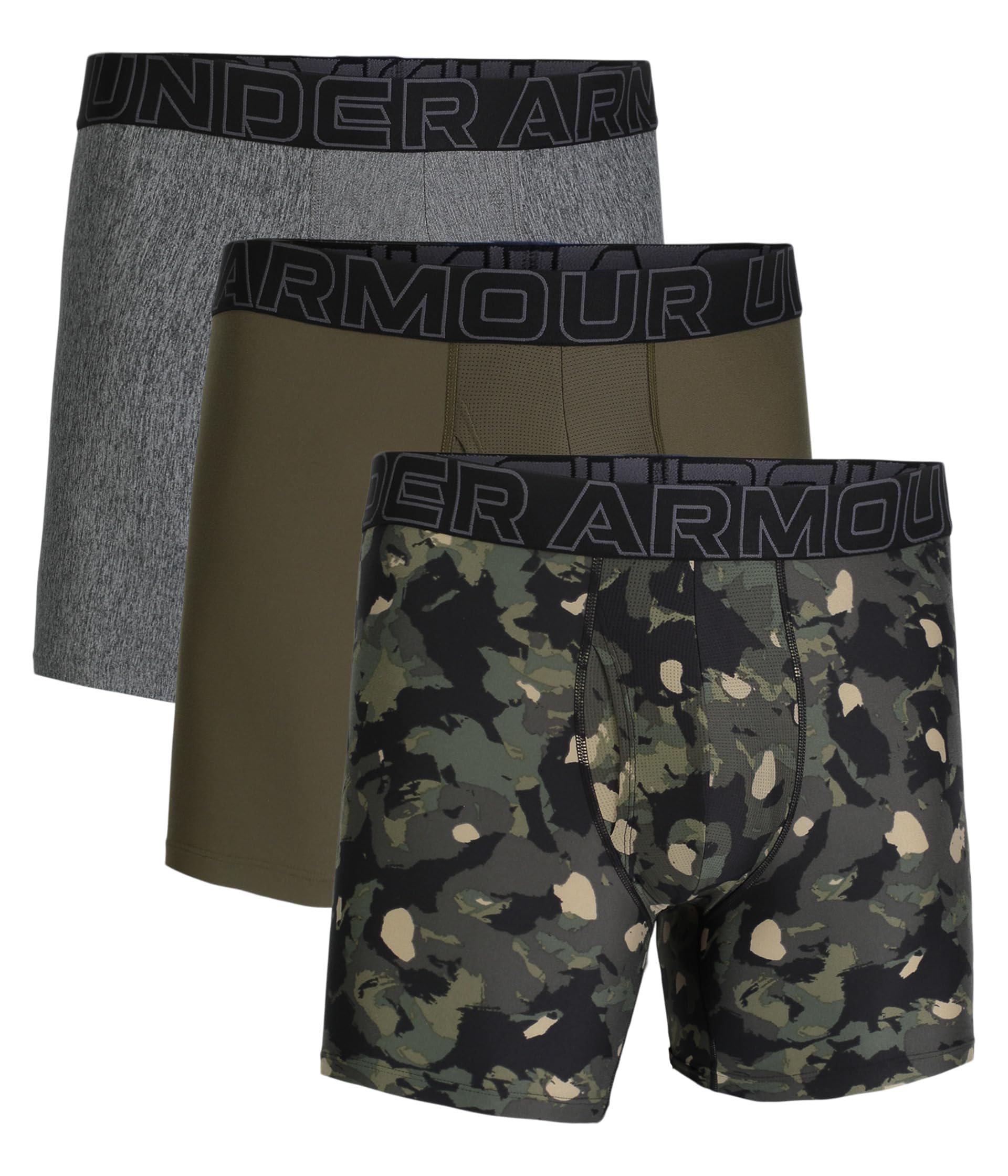 Under Armour mens 3-pack Performance Tech Print 6 Boxer Briefs