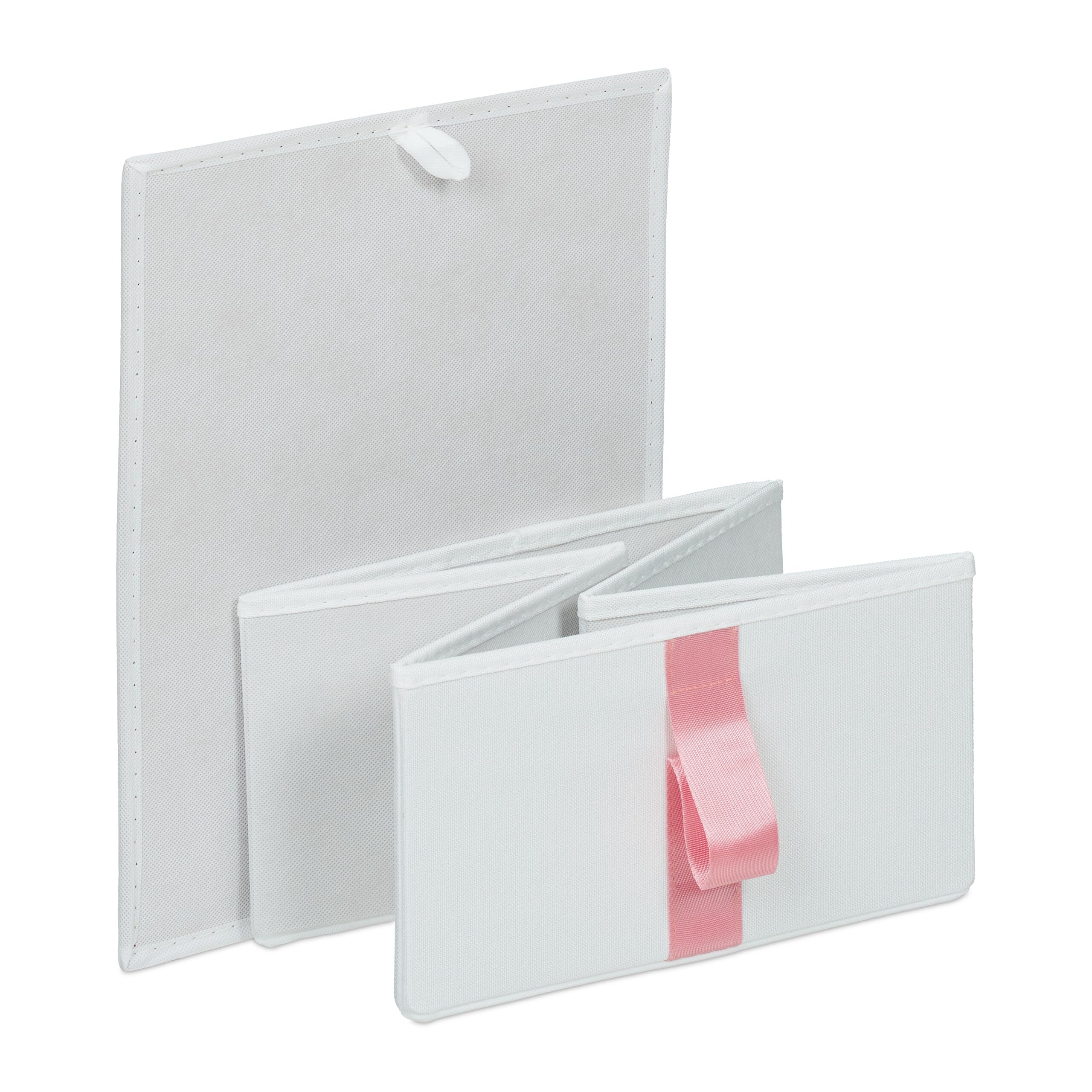 Relaxdays Cassettiera per Bambini, per la Cameretta, 3 Cassetti Porta Giochi o Vestiti, HLP: 61,5x36x40,5cm, Bianco Rosa