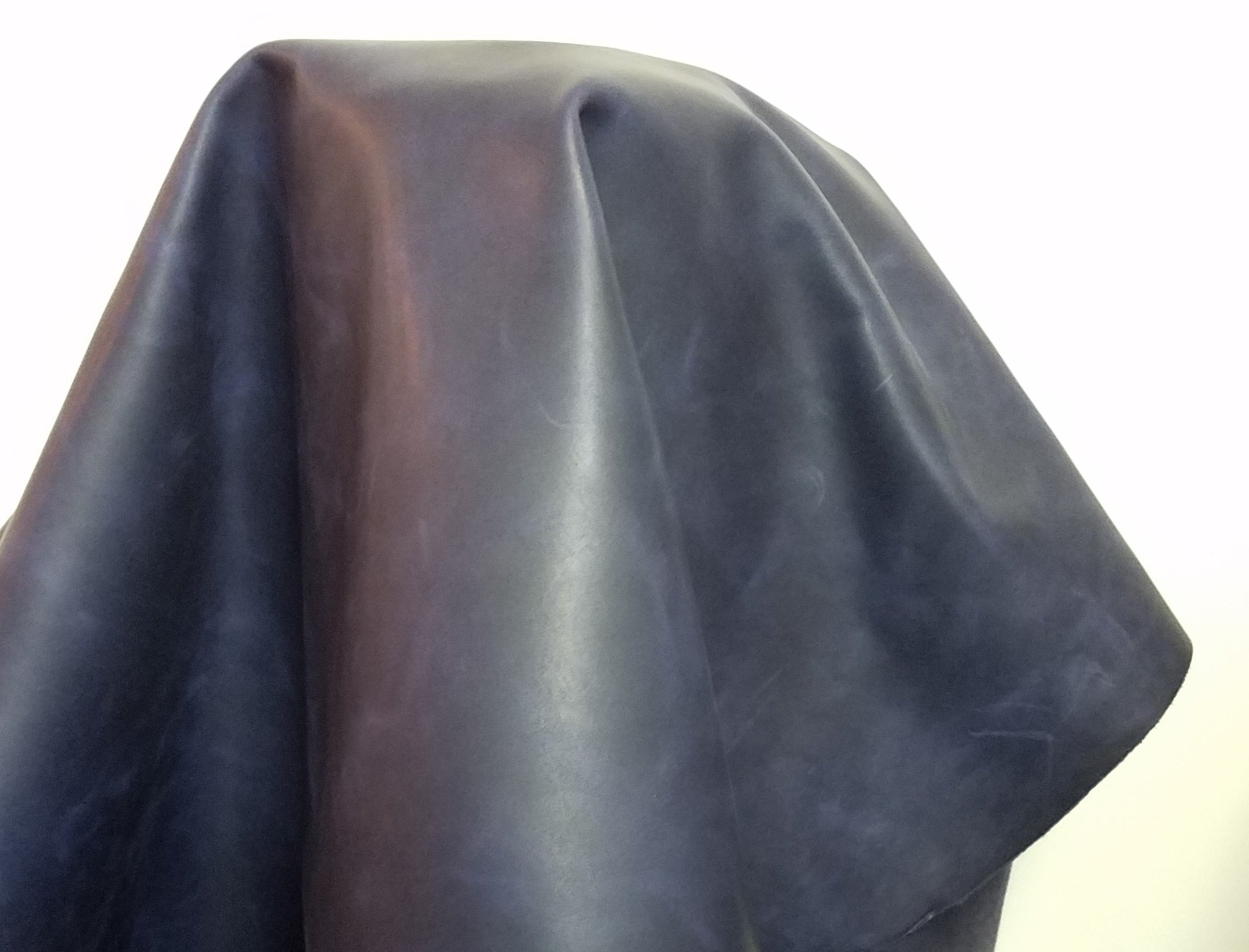 NAT Leathers Navy Blue Crazy Horse Vegetable Tanned Crafting 4.5-5.0 oz Cow Cowhide Genuine Leather Hide Skin 2 Sq.ft. (Blue) (12 inch x 24 inch)