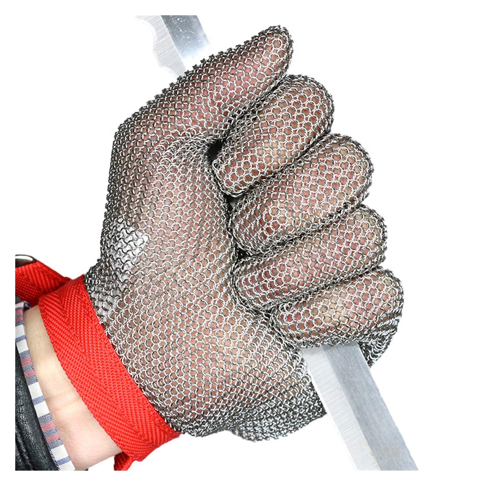 Rękawice przeciwprzepięciowe, rękawice odporne na przecięcie, rękawice robocze ze stali nierdzewnej 304L, na lewą i prawą rękę, 6 rozmiarów