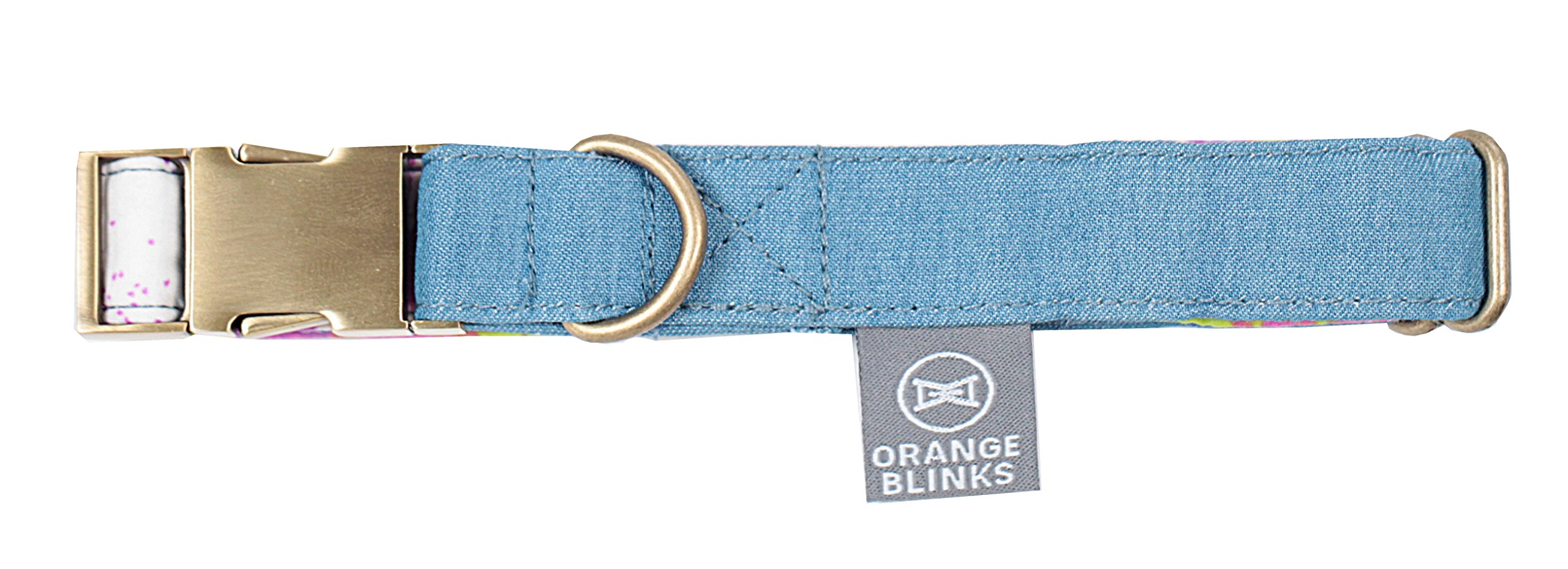 Collier animaux Orange Clignote Que anti-irritation en denim bleu violet