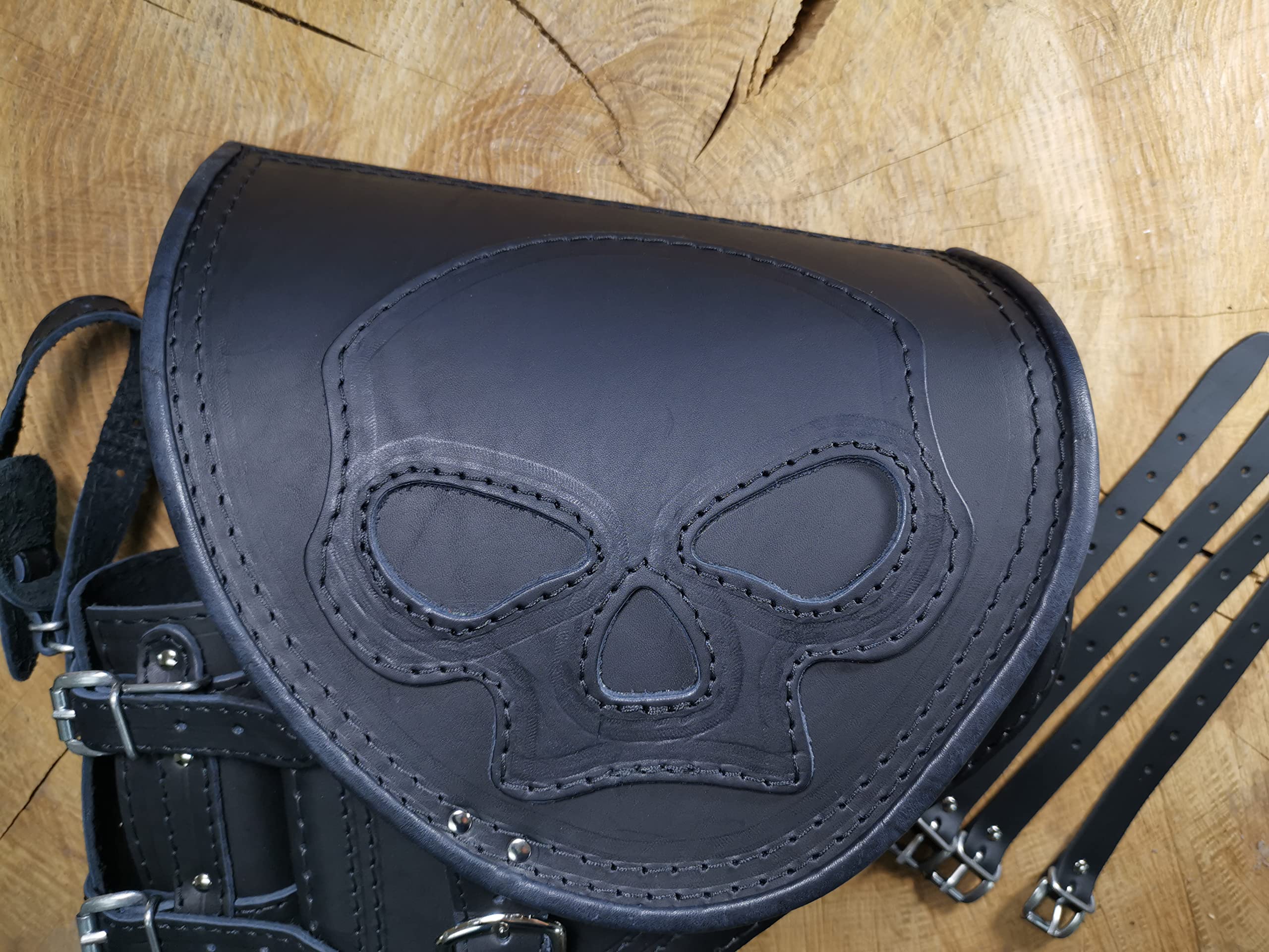 Sacoche Diablo Skull de Compatible avec Harley Davidson Softail Compatible avec Fatboy Heritage Starrahmen 2018