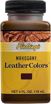 Fiebings LeatherColors 4 Fl Oz, Mahogany - Leather Dye for Natural Leather - Water-Based, Non-Flammable Formula - Permanent & Penetrating Color for Shoes, Boots, Furniture - Safe for Institutions