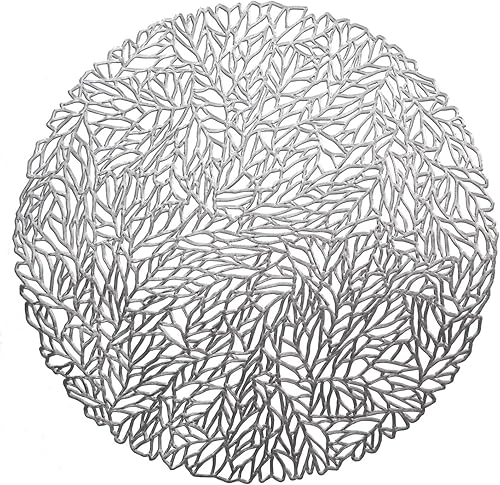 Miniatura 10 de Paquete de 20 manteles individuales metálicos de vinilo prensadodecoración de boda (oro primaveral)