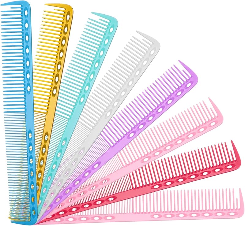 8Pcs Cutting Combs for Hair Stylist, Barber Combs Professional Hair Cutting | 8 Pcs Cutting Combs for Hair Stylist, Barber Combs Professional Carbon Fiber Comb, Heat Resistant Fine Tooth Comb for Salon
