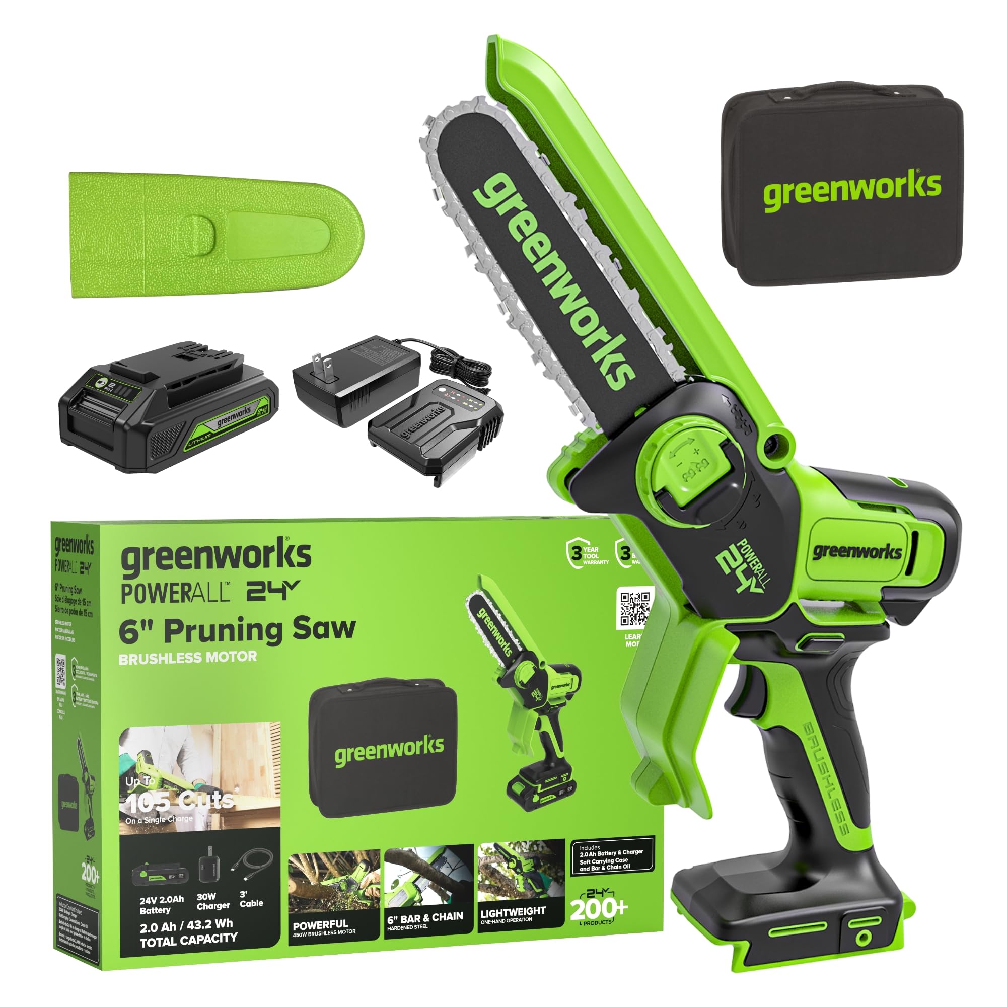 Greenworks 24V 6in Mini Chainsaw CS24L210