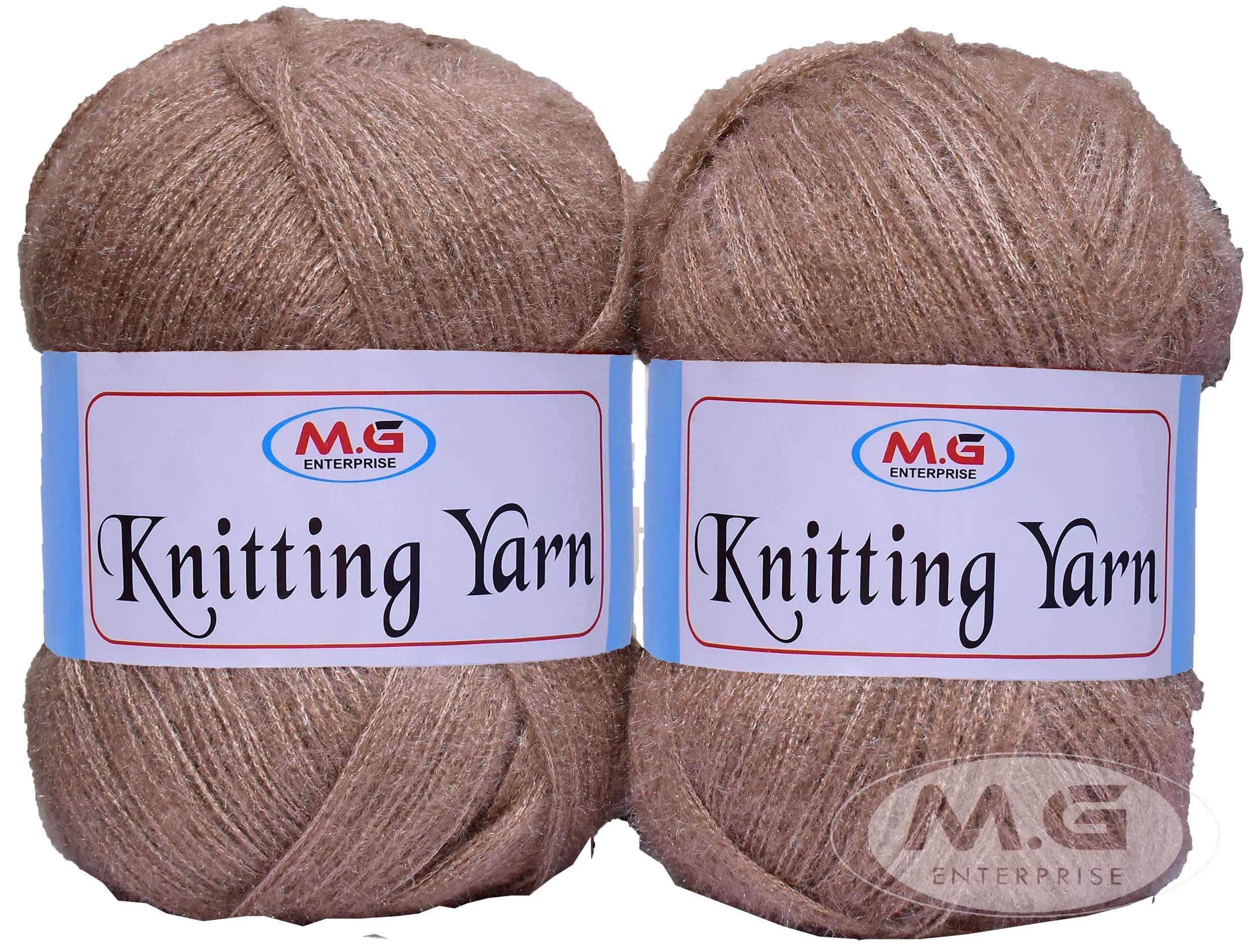 M.G ENTERPRISE Knitting Wool Yarn, Soft Fancy Feather Wool Chocolate 200 gm Best Used with Knitting Needles, Soft Fancy Wool- Art-HFC