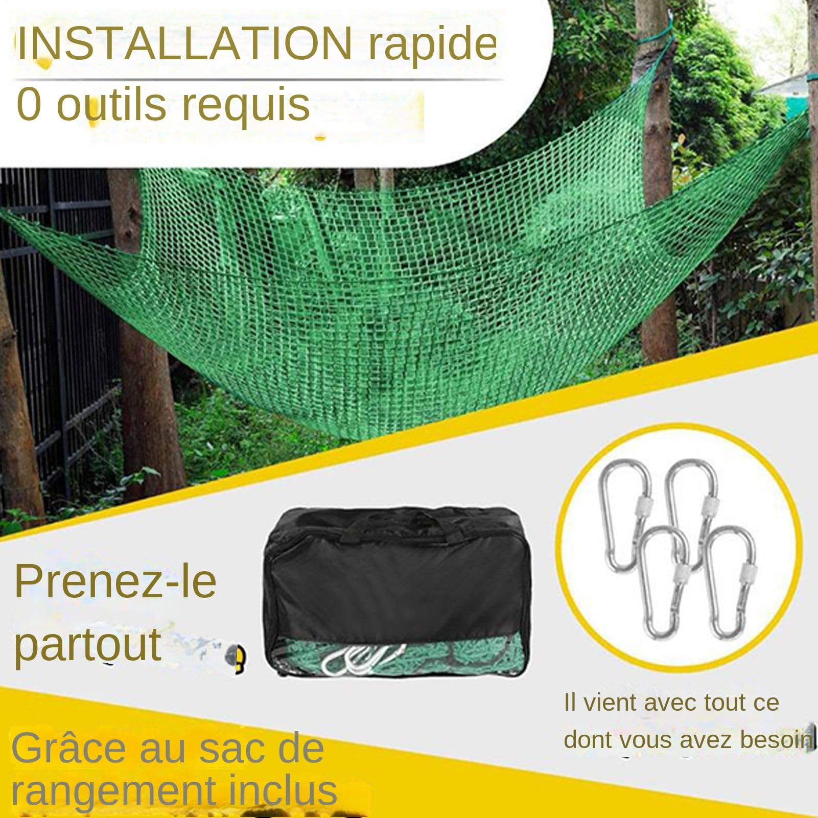 Rete Da Arrampicata Rete Di Sicurezza Rinforzata A Doppio Strato | 0.9x3 Metri Per Esterni Balcone Scuola Giardino Terrazzo Casa Sull'Albero E Cortile