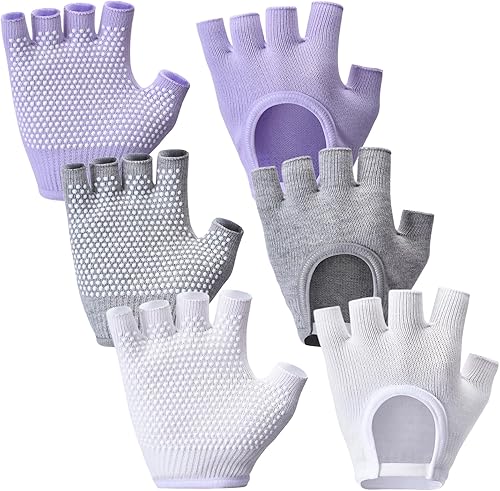 Guantes de yoga antideslizantes para mujer, guantes de pilates sin dedos, ejercicio de gimnasio, entrenamiento con pesas y fitness