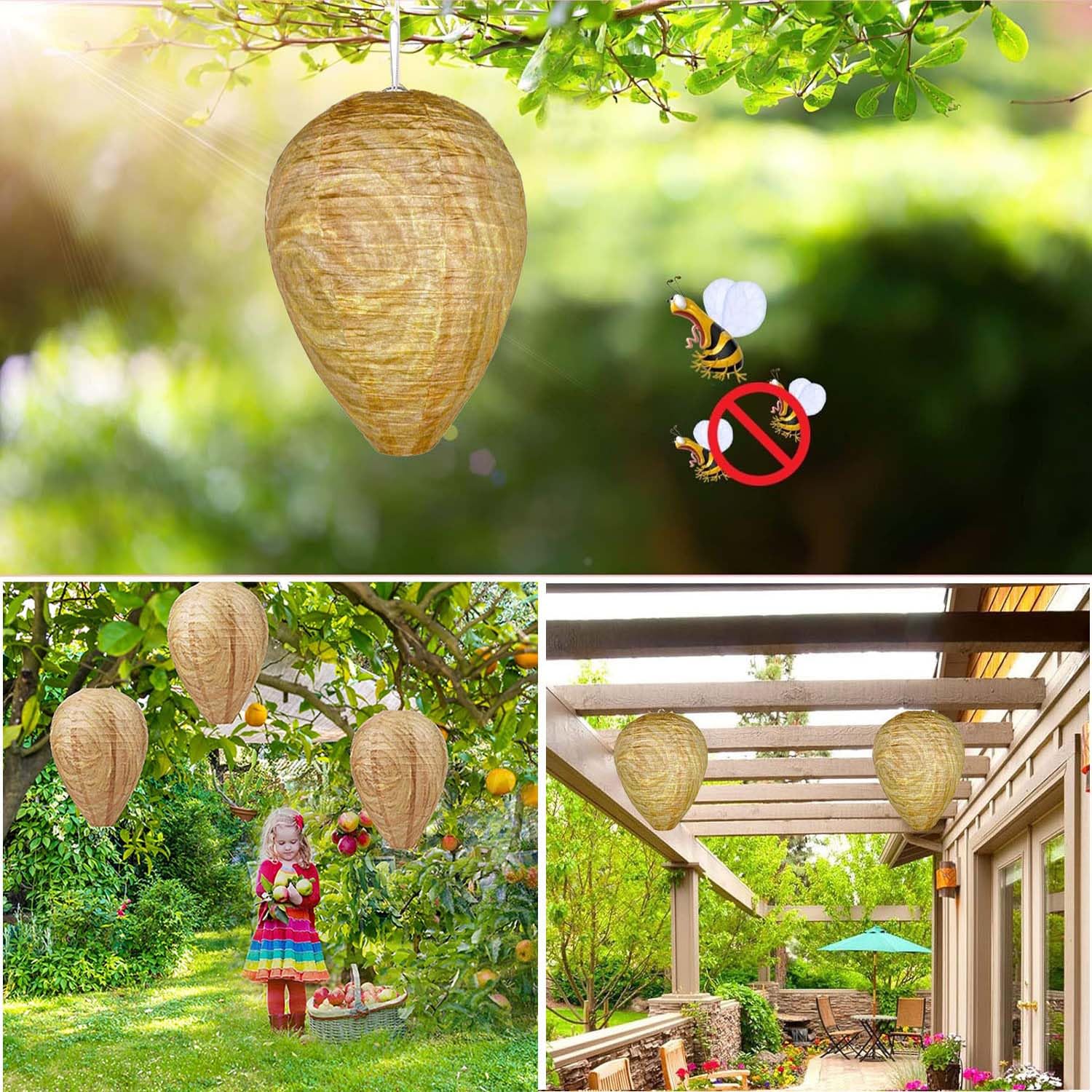 4 Stck Knstliches Wespennest, Suspension Wespennest Attrappe, Wird  Verwendet, um im Freien, Huser und Grten zu Hngen, um Sich Gegen Wespen  zu Verteidigen : Amazon.de: Garten