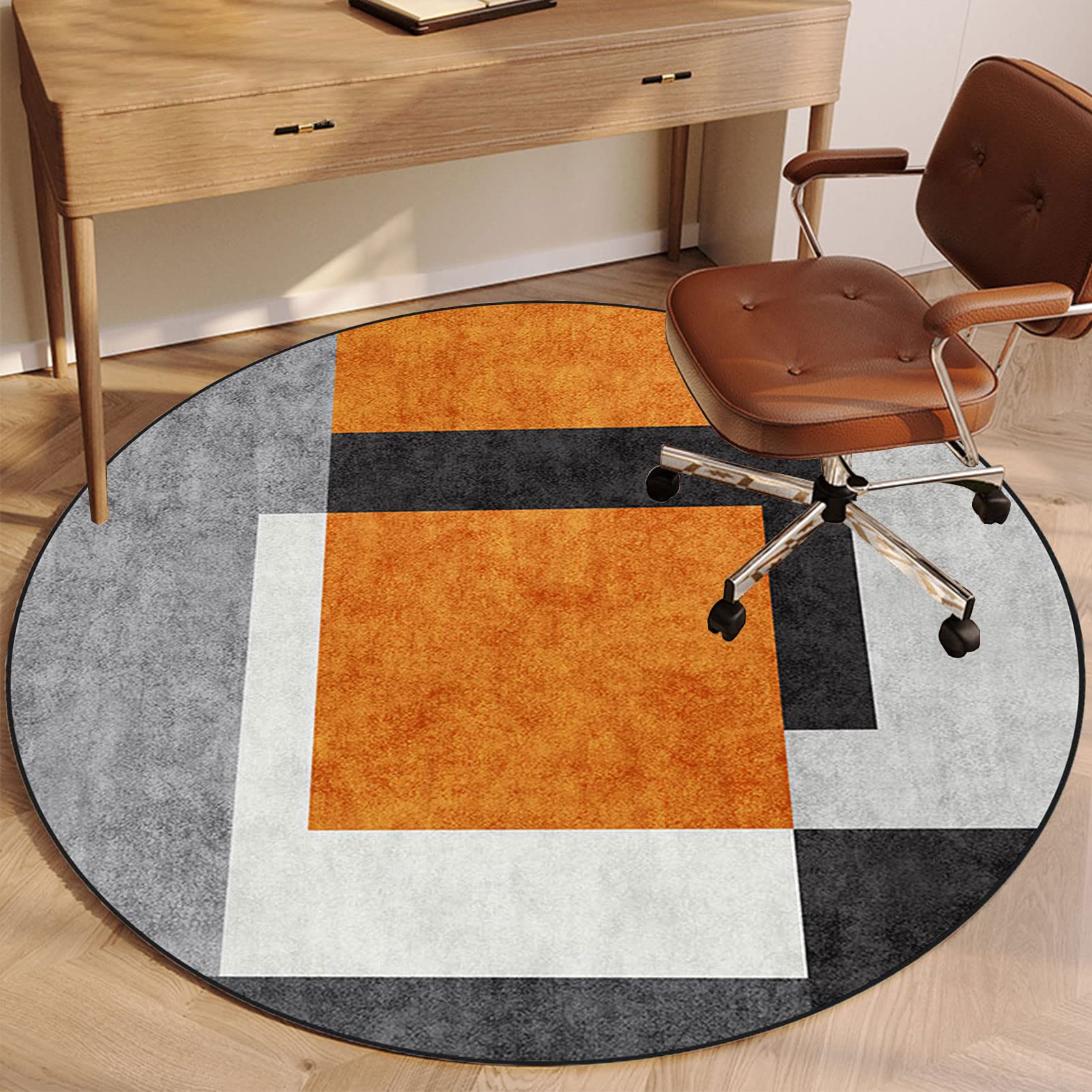 EYZO Office Gaming Computer Chair Mat For Carpeted Floor, Desk Chair Mats Hardwood Floors, Multi-Purpose Protector Chair Carpet For Home Office, Round Floor Mat, Protects Floors, 80 cm Diameter Rug — image 1