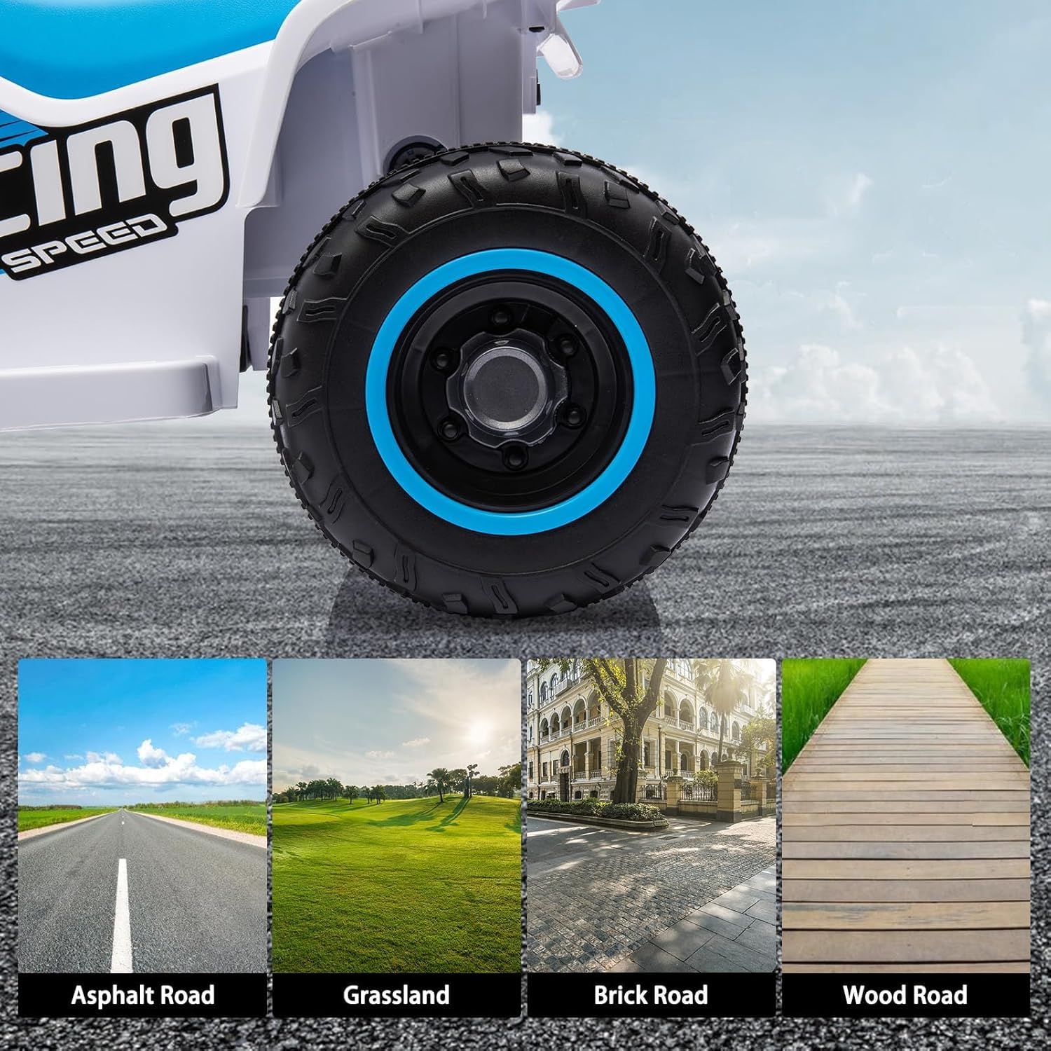 6V Elektro-Quad Kinderfahrzeug mit LED, Musik & Hupe – 1,8 km/h – Vorwärts-/Rückwärtsgang – EIN-Knopf-Start – Lange Akkulaufzeit – Für Kinder ab 3 Jahren – Indoor & Outdoor – Farbe: