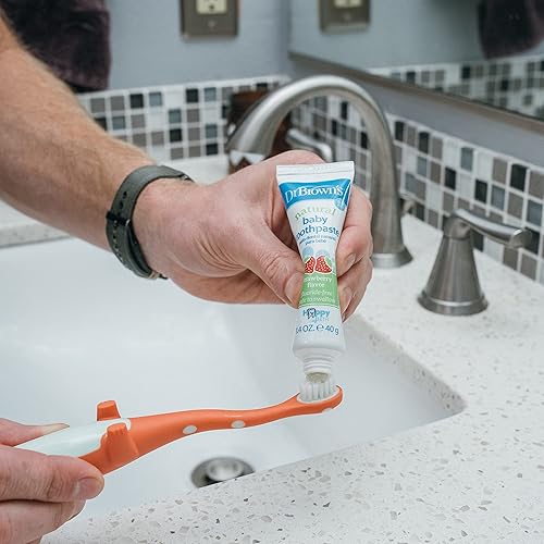Vista 58 de Dr. Brown's Otter - Cepillo de dientes para niños pequeños, cerdas suaves con ventosa para almacenamiento, sin BPA, edades de 1 a 4 años, paquete
