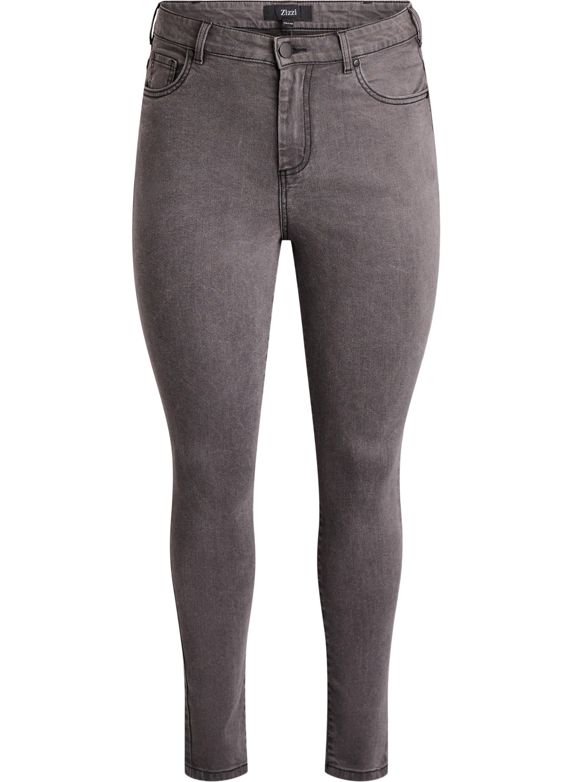 Zizzi Damen Große Größen Amy Super Slim High-Waisted Jeans Gr 46/78 cm Grey Denim