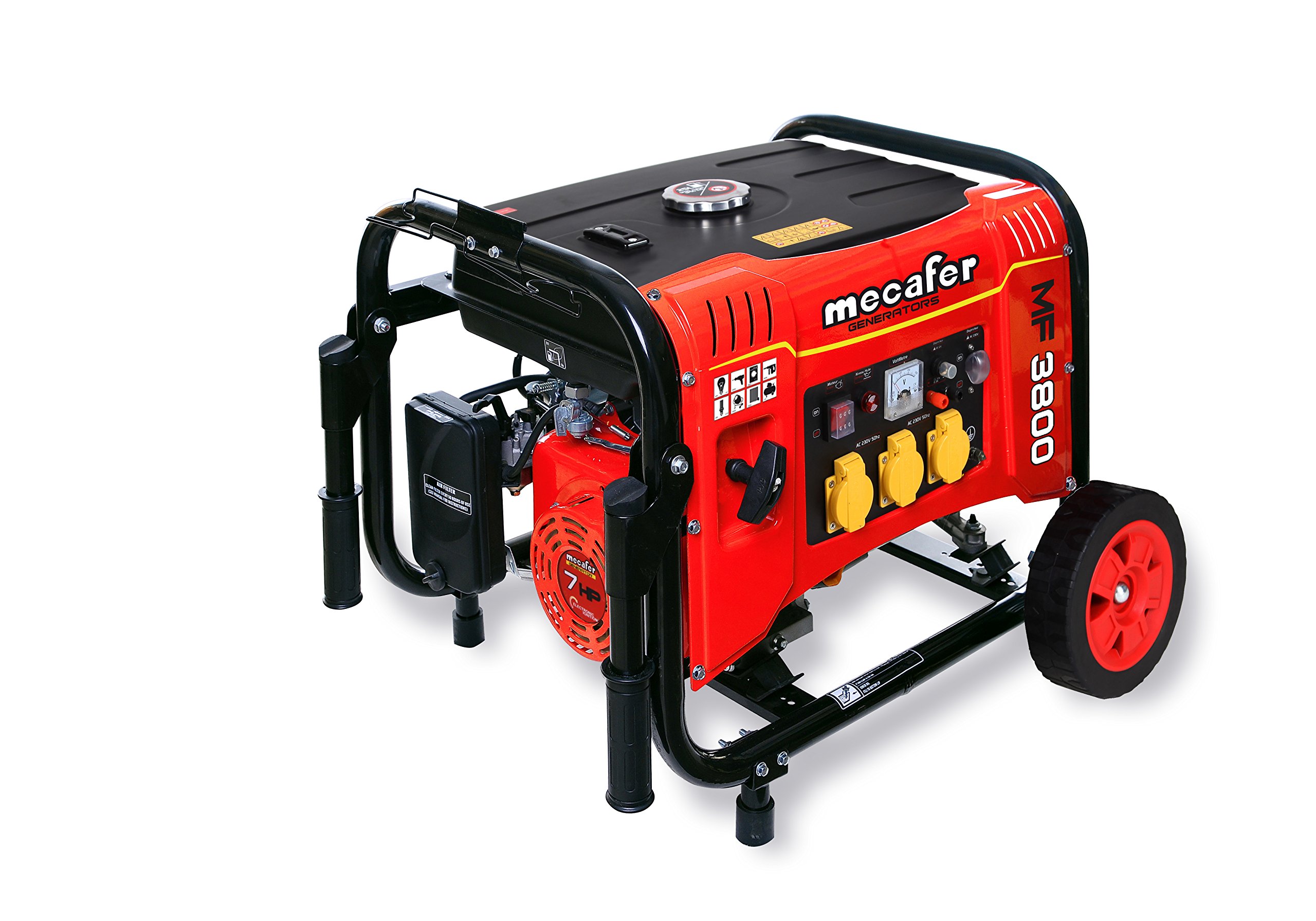 Mecafer 450138 MF3800 Groupe électrogène sur roues 3500 W Rouge