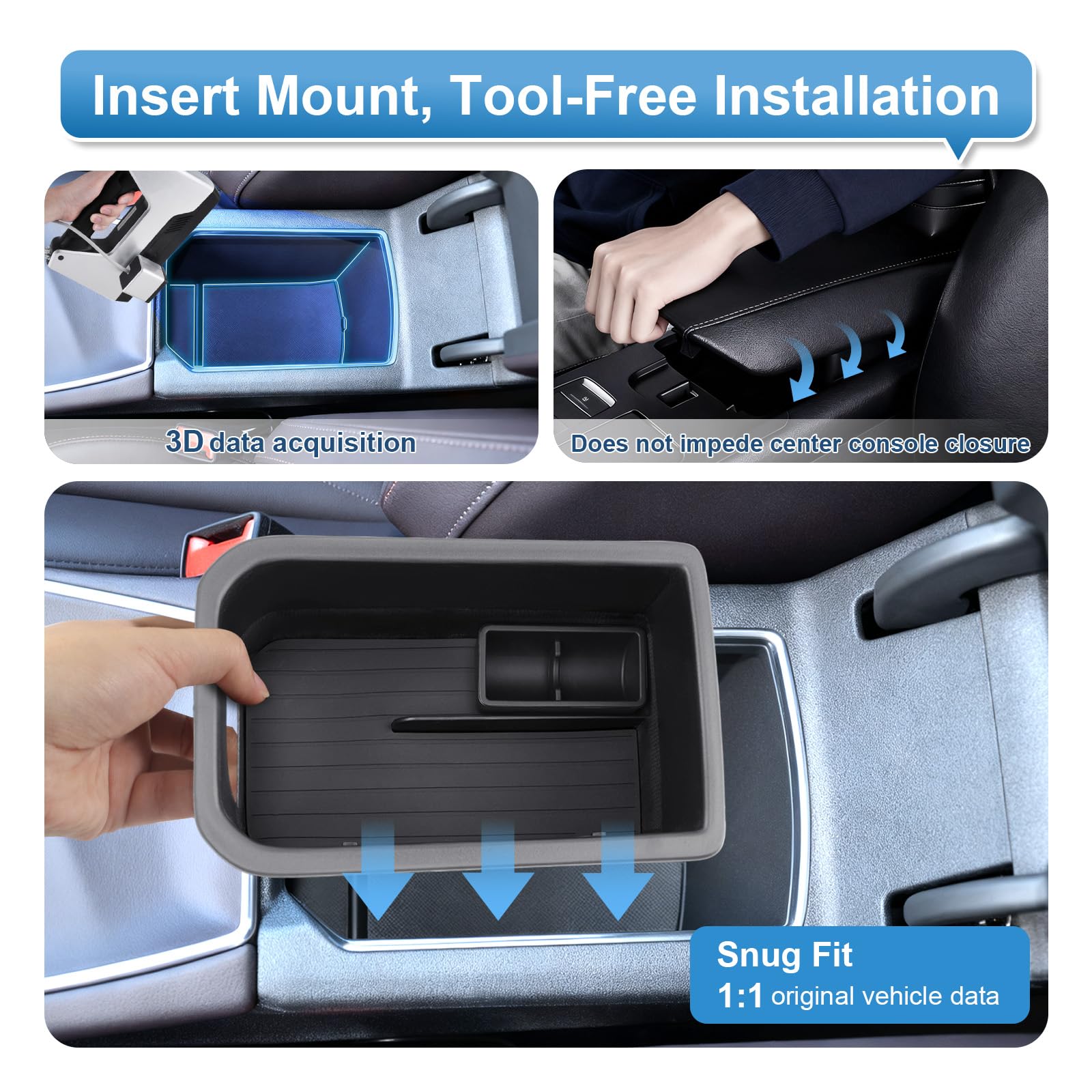 Vano Portaoggetti per Bracciolo Compatibile con Cupra Terramar 2025 2026, Scatola Portaoggetti del Bracciolo Centrale, Terramar VZ 2.0/1.5 Hybird VZ Organizer Con Scatola Monete
