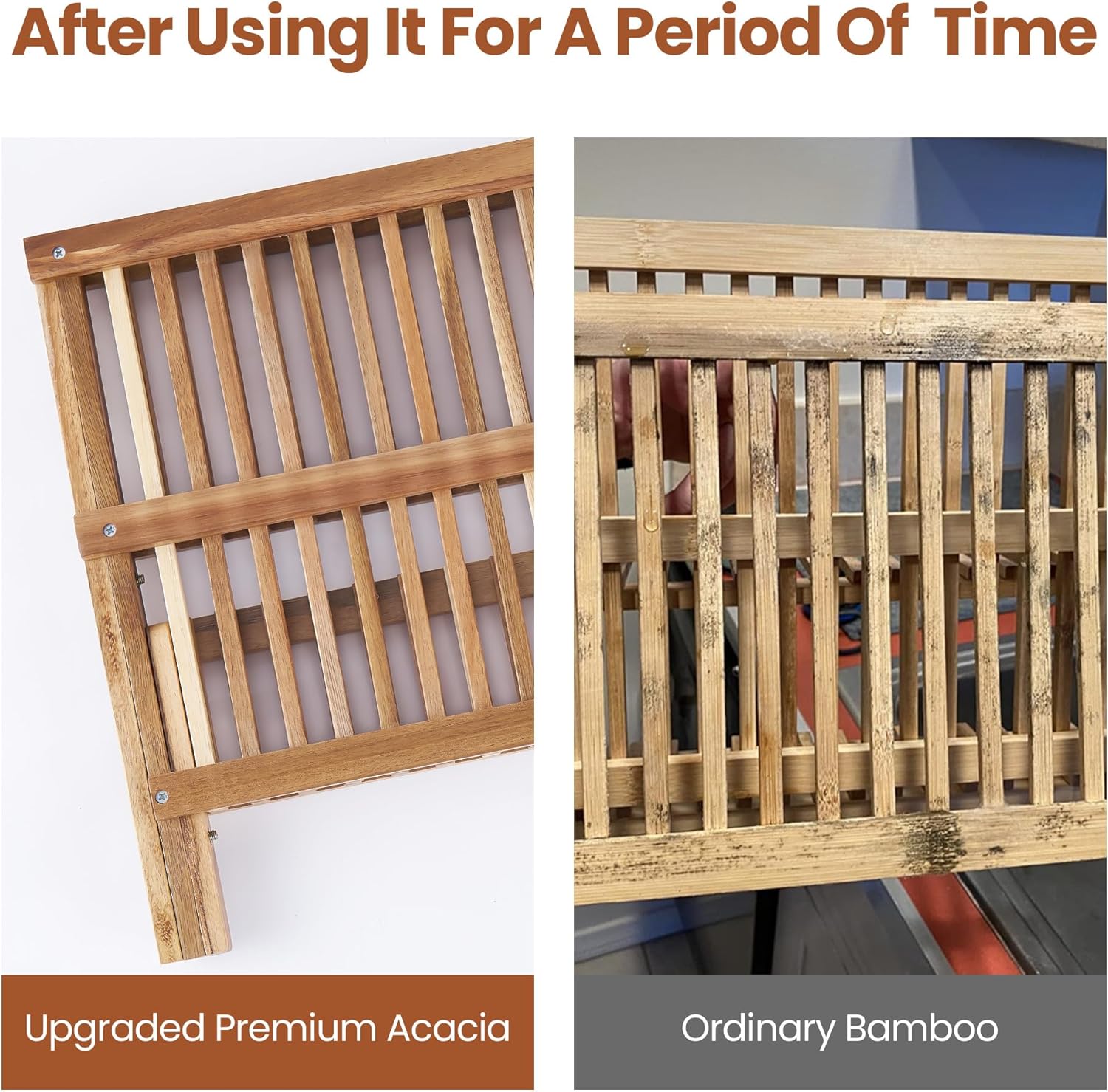 Acacia Wooden Dish Drying Rack for Kitchen Counter 2-Tier Collapsible Bmaboo Dish Drying Rack with Utensil Holder-Large Folding Dish Drainer Rack with Flatware Holder 34 pcs Grid - Image 4