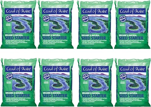 Coast of Maine, 16qt Pack of 8 Sprout Island Blend, Organic & Natural Seed Starter for Seed Germination & Root Plant Cuttings