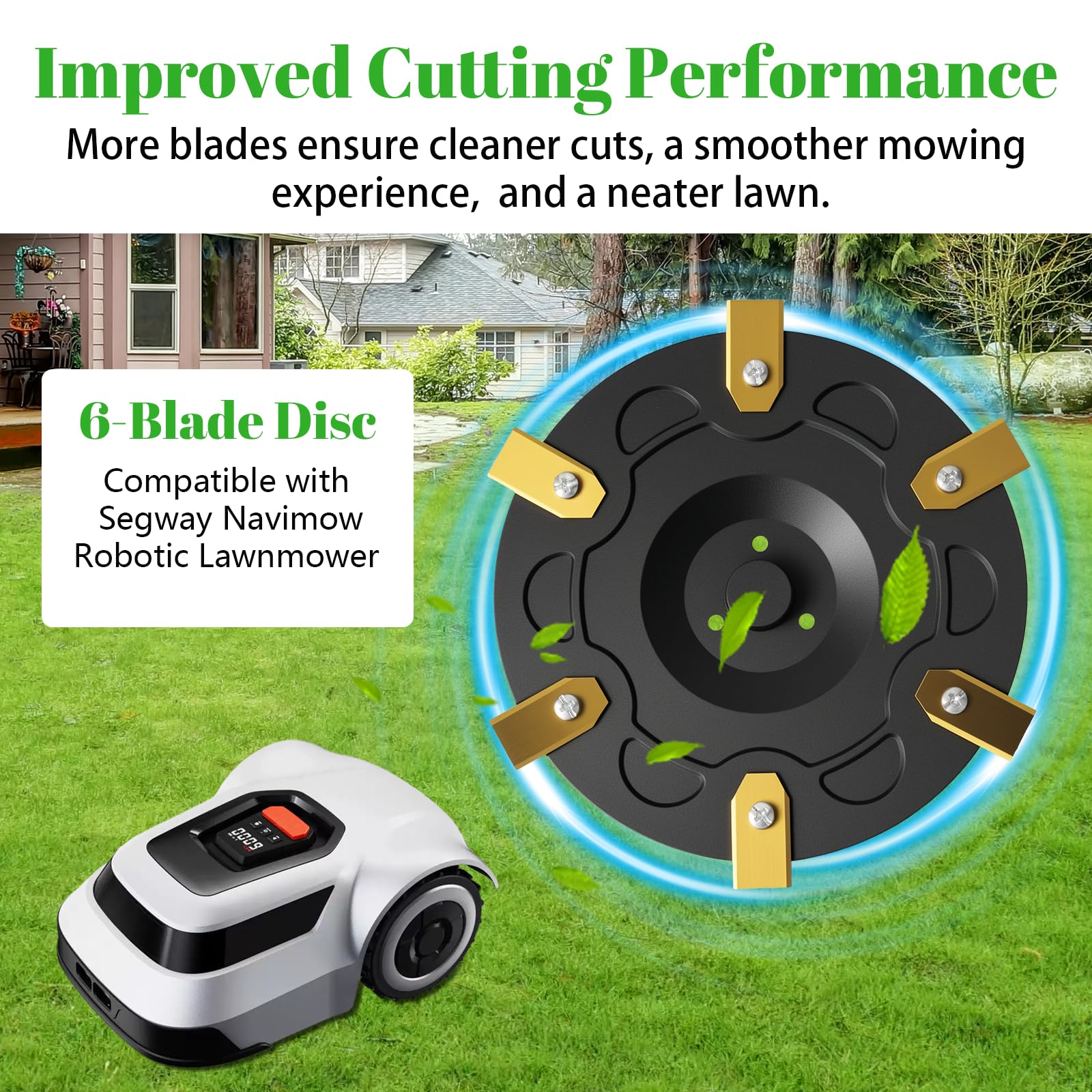 Disco Lama + 30 Lame + 30 Viti, Disco di Lama per Robot Rasaerba Compatibile con Segway Navimow i105E, i108E, i110E, i205 AWD, i208 AWD, Disco di Lama Rotante In Plastica Rinforzata Con Fibra Di Vetro