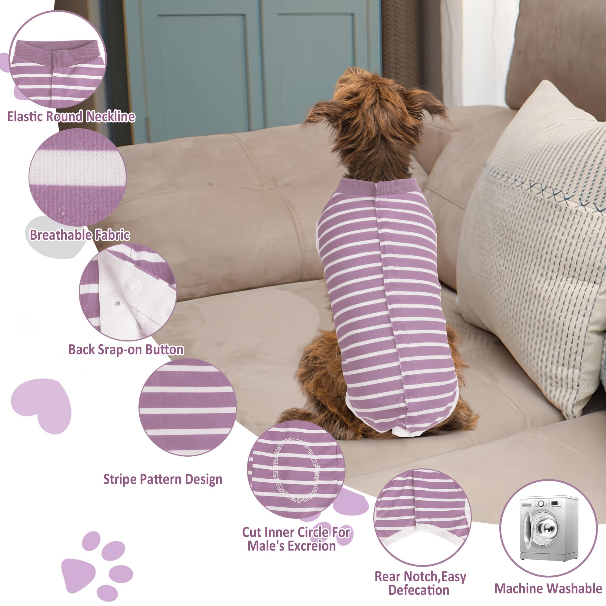 Dog Recovery Suit Post Surgery Bodysuit, Soft Breathable Surgical Pet Suit - Image 4