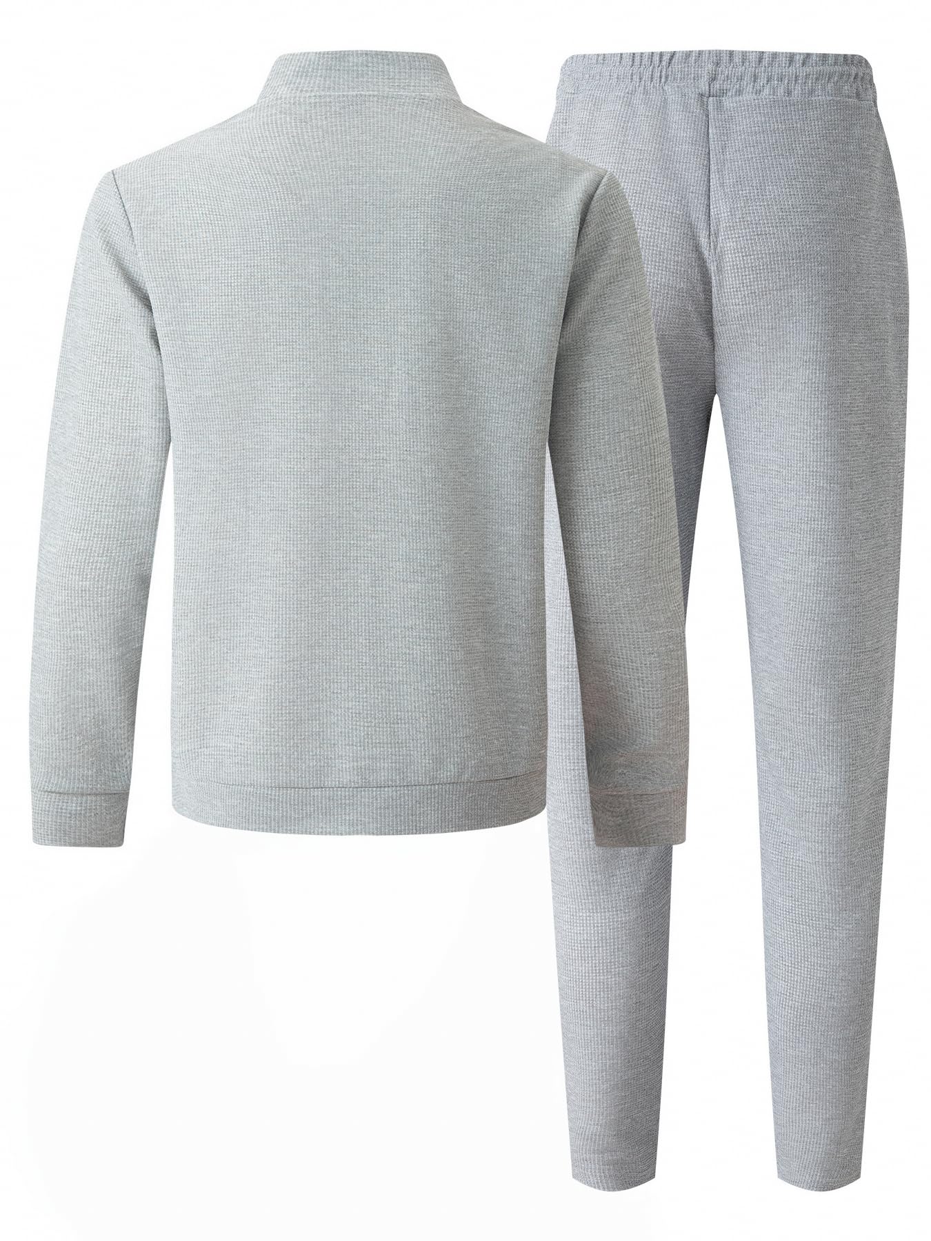 2 Piezas Juego De Sudaderas Suit Sudadera De Cuello De Béisbol Chándal Hombre Sudaderas Deportivas Top Y Juego De Trotar Deportivo Inferior Moda Traje