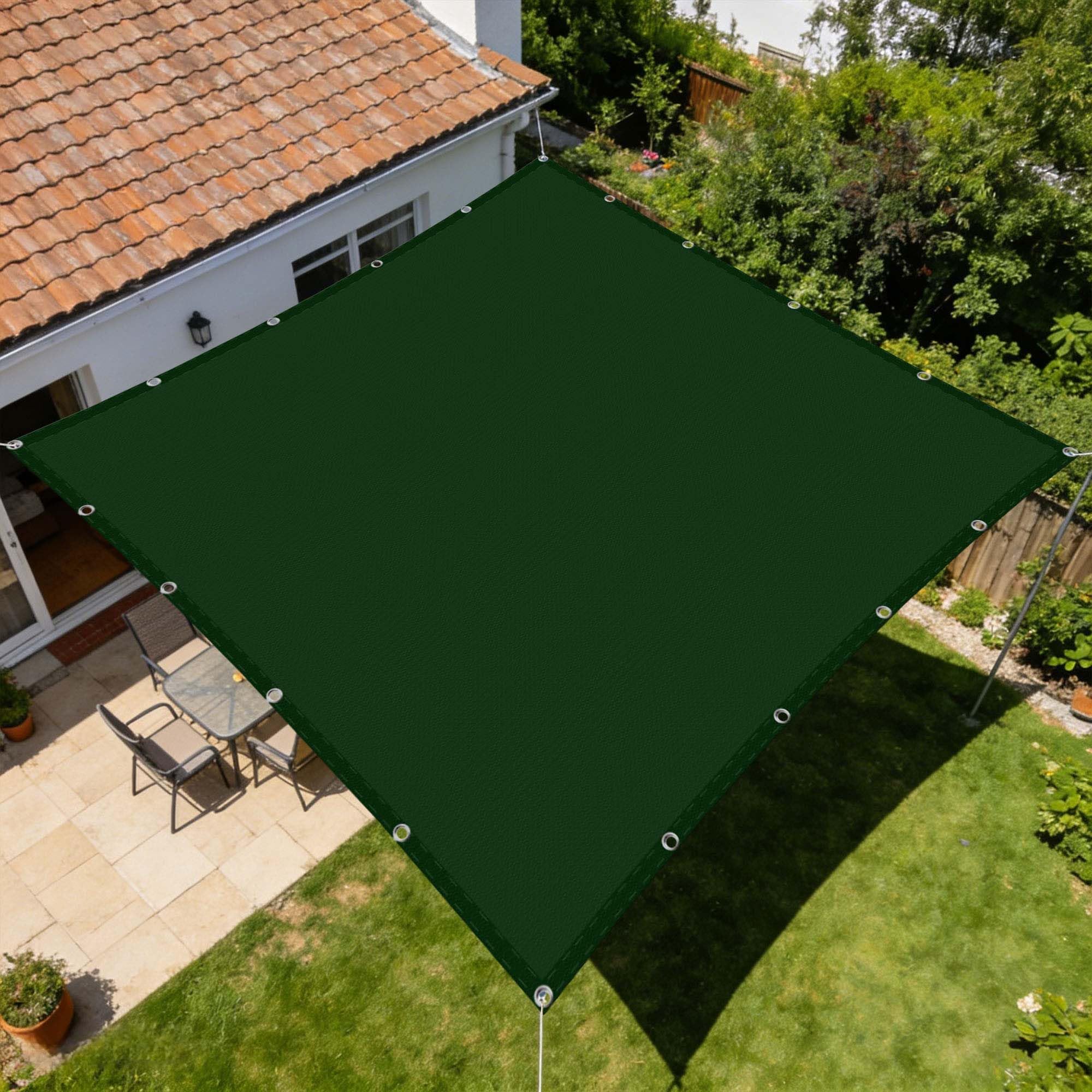 Voile d'ombrage 3x9m imperméable vert foncé pour jardin