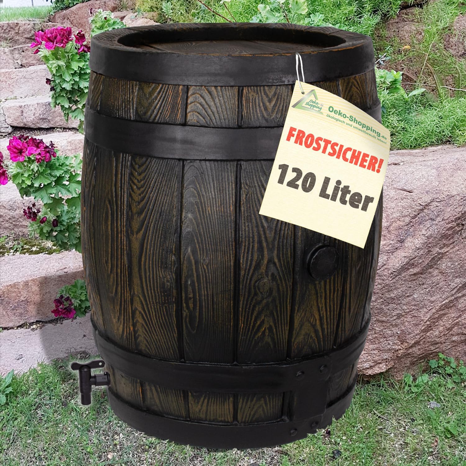 Rain barrel OAK BARREL 120 liters FROSTPROOF Rain barrel with lid and