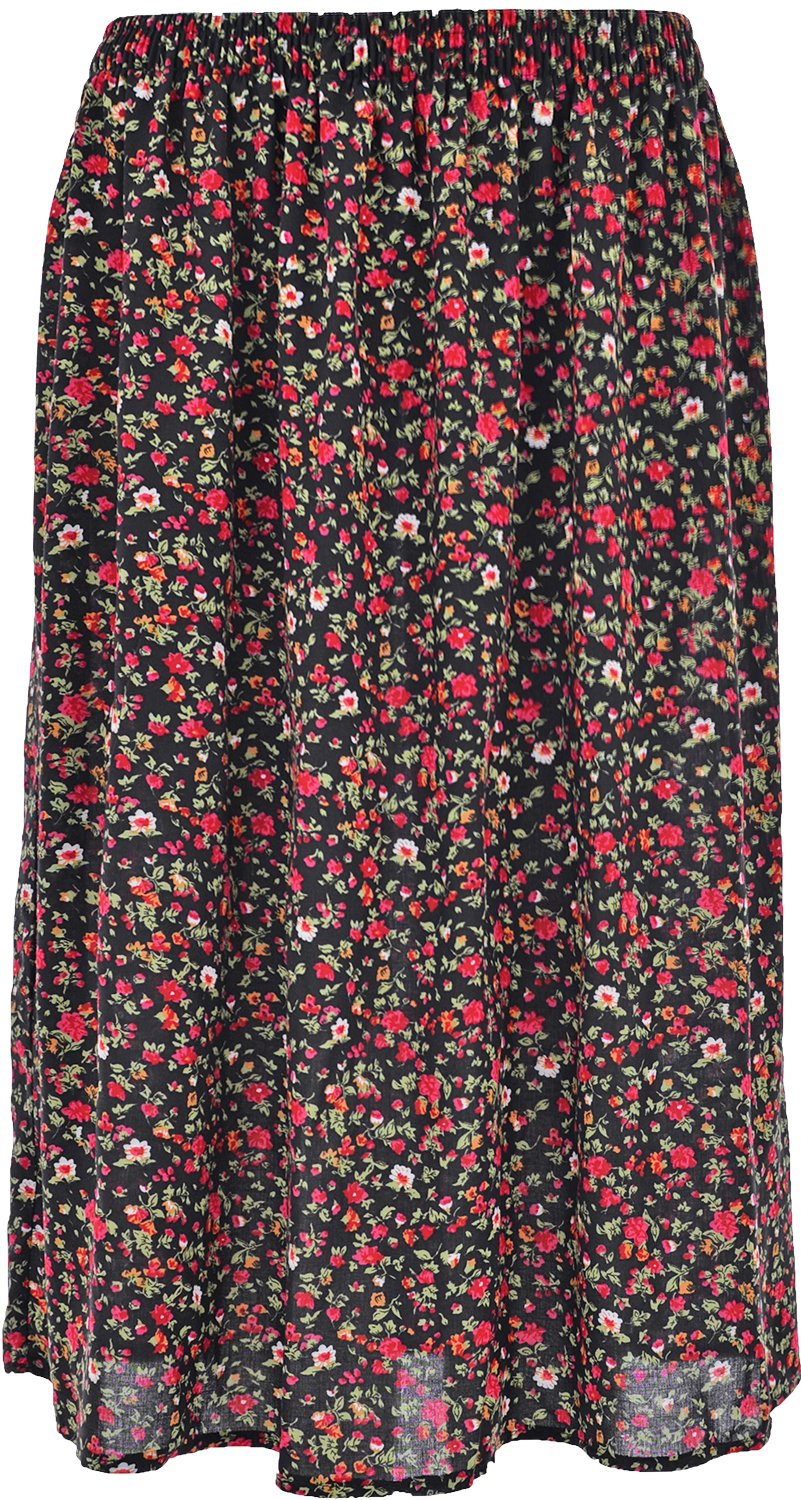KK Fashion LinesLadies/Womens Summer Floral Print Skirt, Light Weight Soft Viscose Fabric, Elasticated Waist, 27" Length