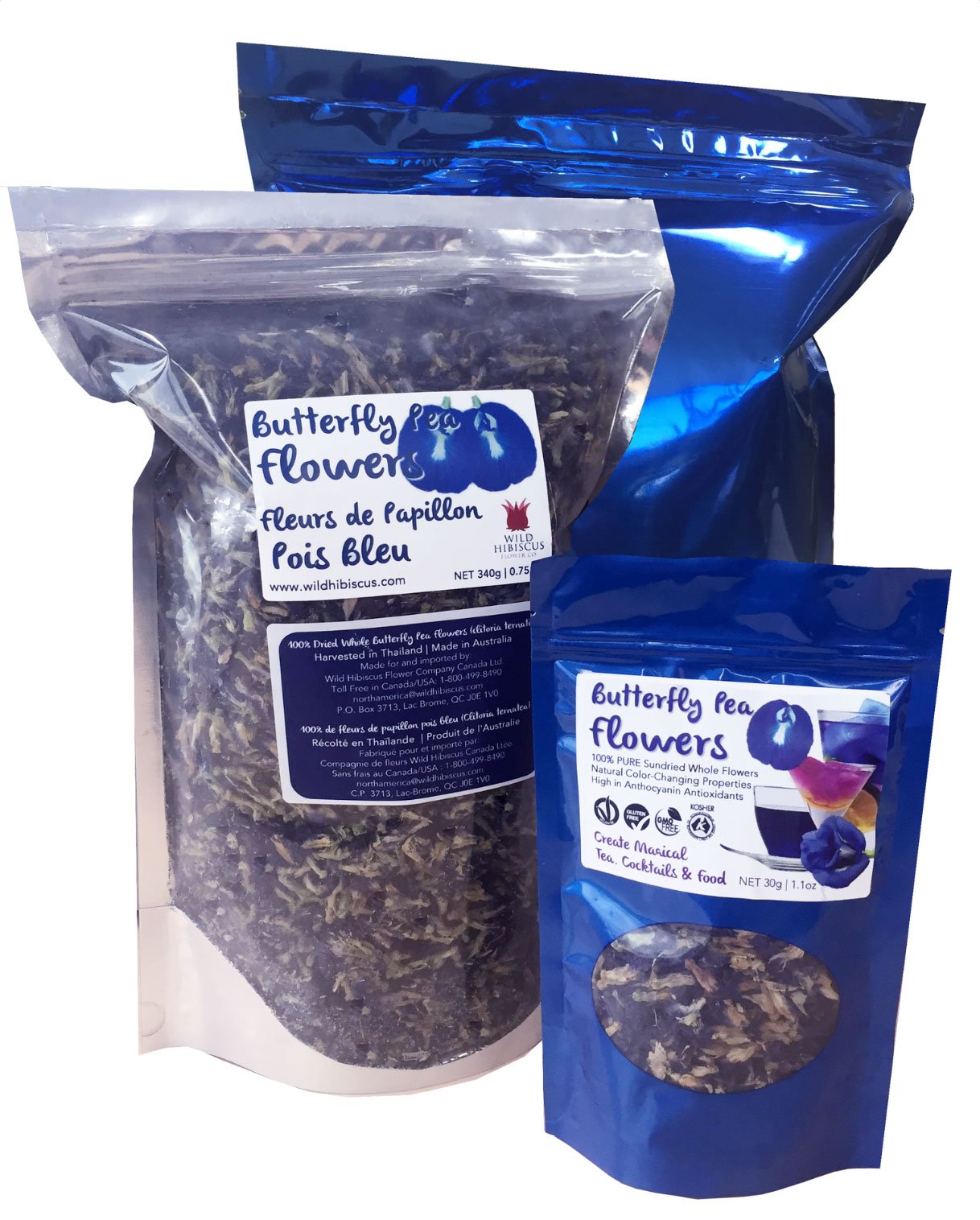 Wild HibiscusBlue-Tee 100% Pure Butterfly Pea Flower Loose Tea - 12 oz