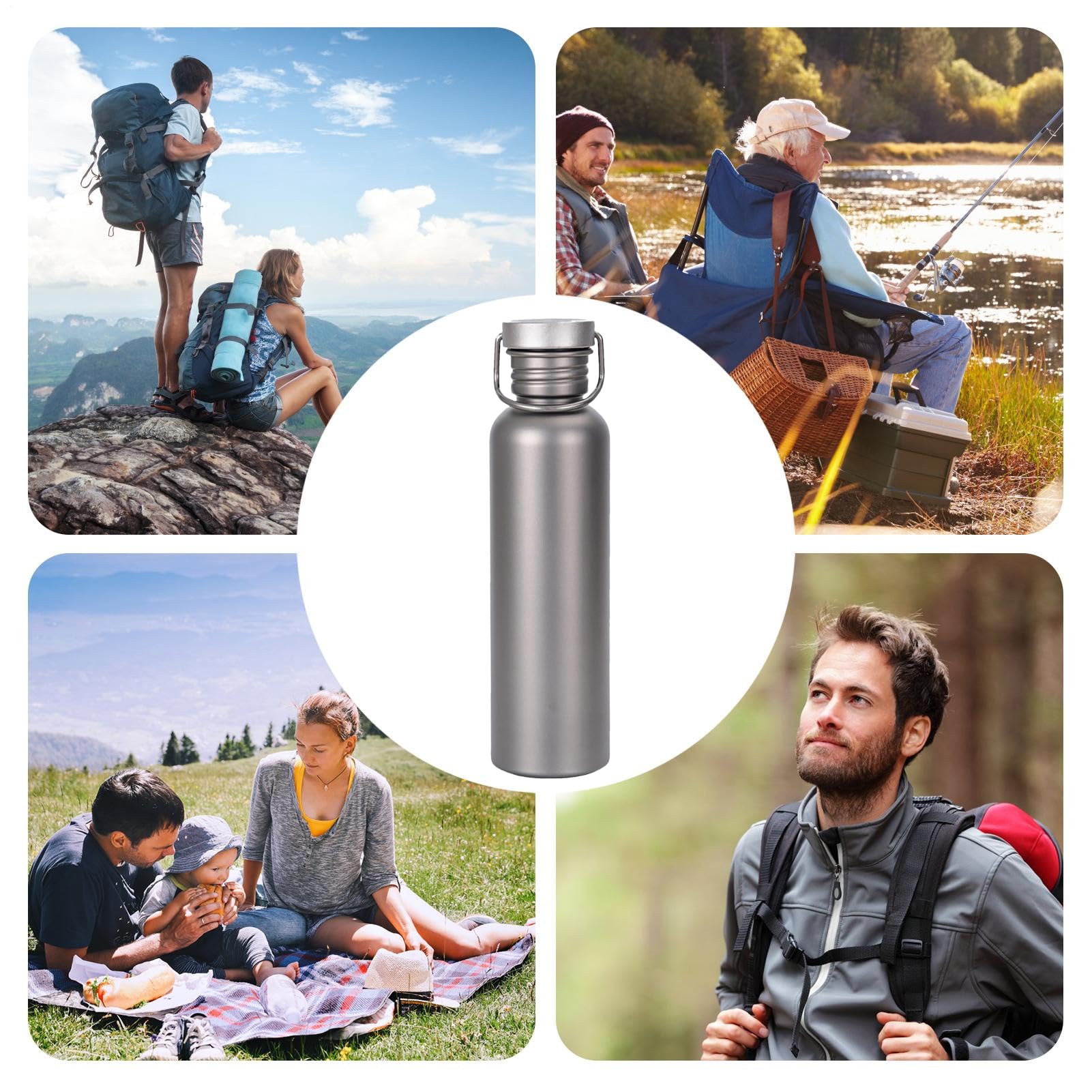 Bouteille d'hydratation pour le sport – Bouteille en titane pour l'extérieur, résistante aux hautes températures | Conteneur léger pour cyclisme, cantine de , équipement d'aventure étanche