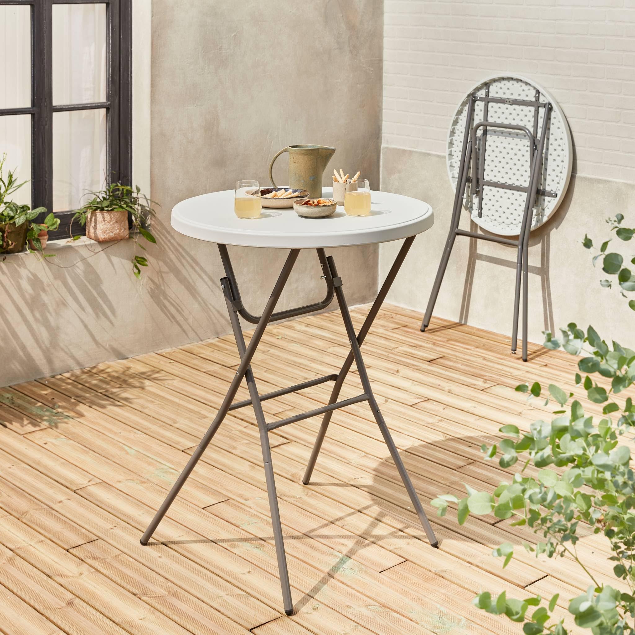 Alice's Garden Lot de 2 Tables Hautes de Réception Gala Pliables Ø80cm x 110cm