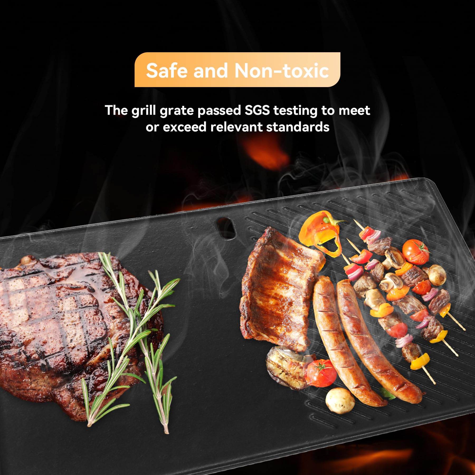 43x32 cm Pro 4 Grillplatte für Enders Boston Pro 4, Enders Monroe PRO 4, Landmann Triton 3 und 4 Brenner, Grillplatte Gusseisen, Gussplatte für Enders Boston 6 & 4 Grillrost