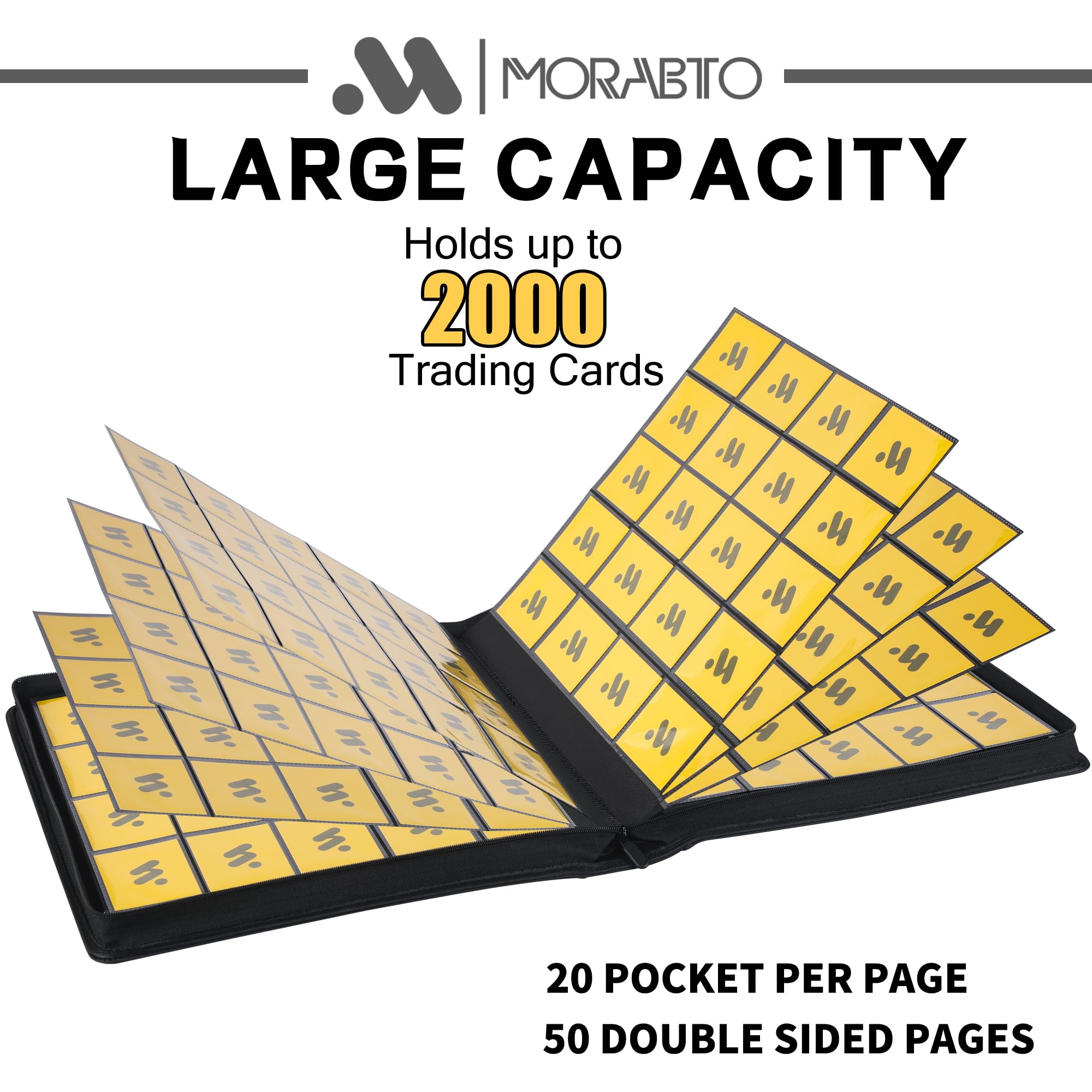 20 pocket card binder Amazon.com: MORABTO Card Binder 20 Pocket,Trading Card Binder Holds up to  2000 Cards with 50 Sleeves,Zipper Card Holder Album Compatible with TCG Card/Game  Cards/Sports Card : Toys & Games