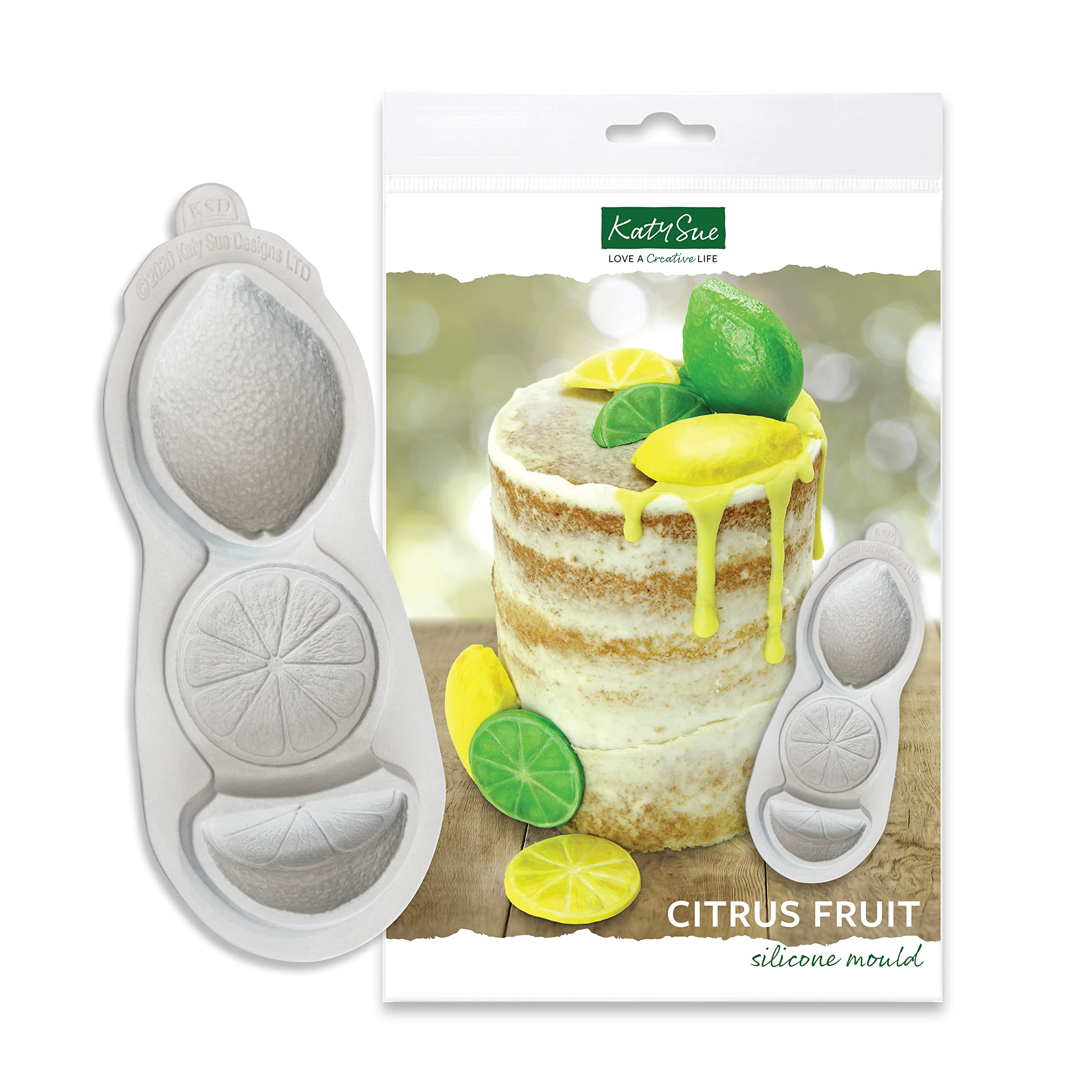 Katy Sue Grey Ce0118 Citrus Fruit Slices Silicone Mould For Cake Decorating, Crafts, Cupcakes, Sugarcraft, Candies, Card Making And Clay, Food Safe Approved, Made In The Uk,