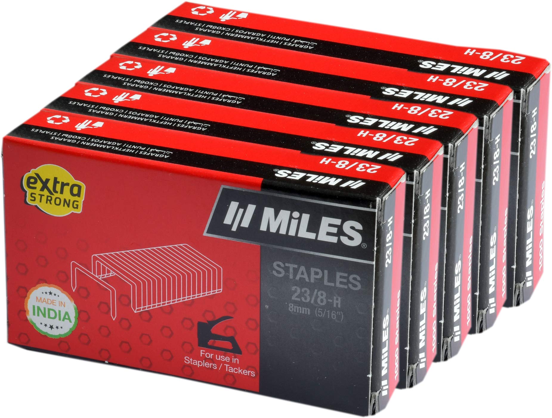 Miles 23/8 H Staples Pins 5 Pkt 5000 Pins