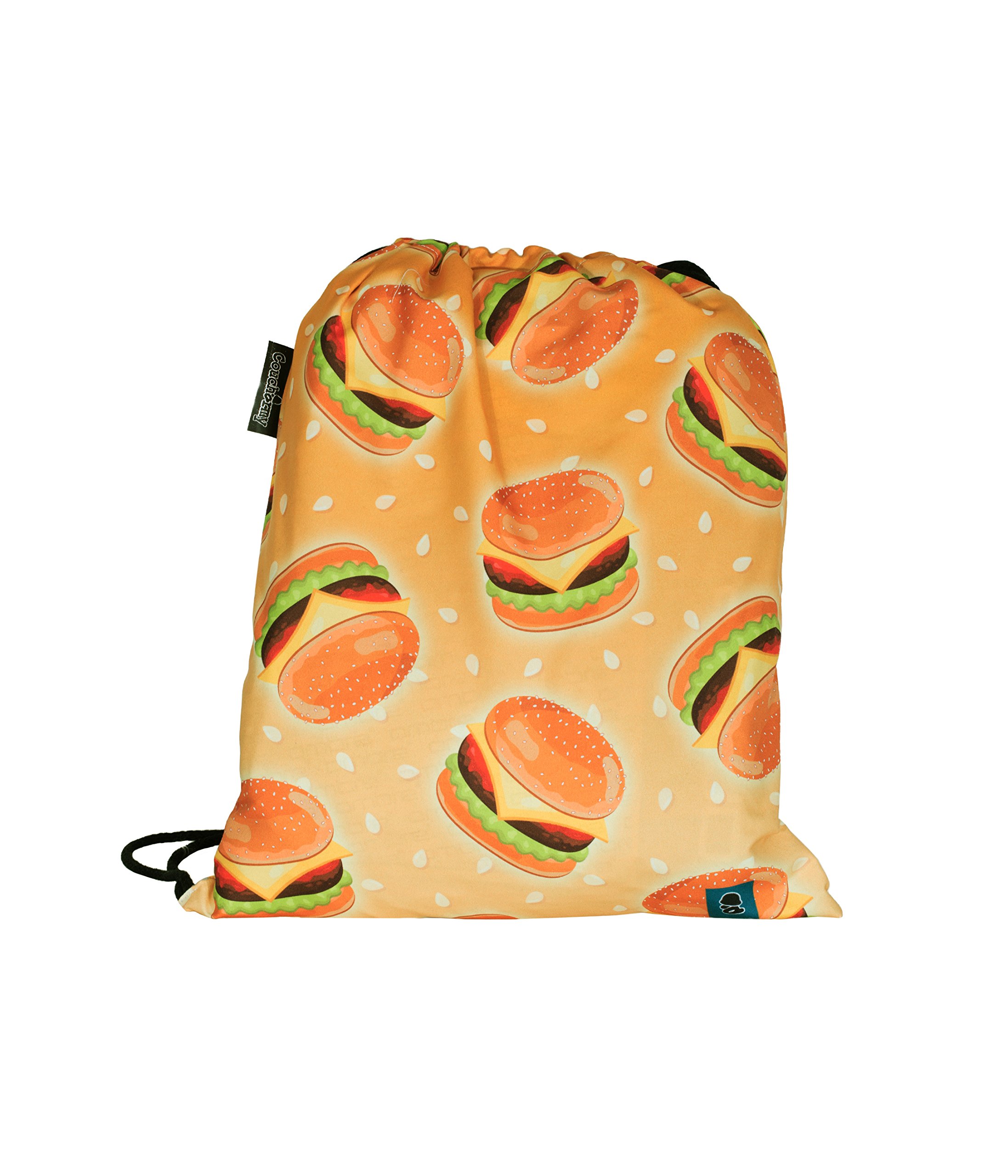 CoucharmyJahn2 Gym Bag Food Food Pizza Fruits Fruits Sports Bag Gym Bag Fabric Bag Rucksack Hipster Bag Various Design (Approx. 34 x 40 cm), Burgers, 32 x 39 cm