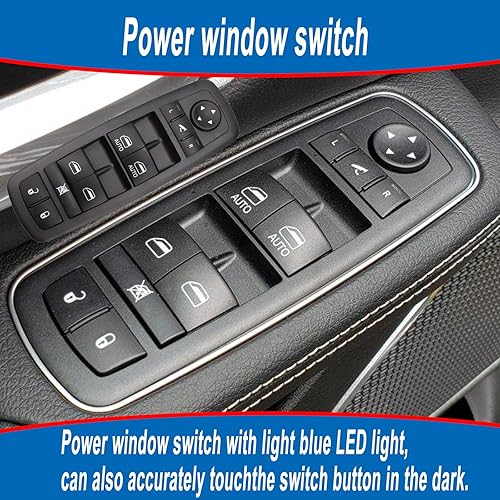 Miniatura 7 de Interruptor de ventana eléctrica compatible con Chrysler 300 2011-2012 Dodge Journey 2016-2021 Ram 1500 2500 3500 2012 Reemplazo para 56046826AE