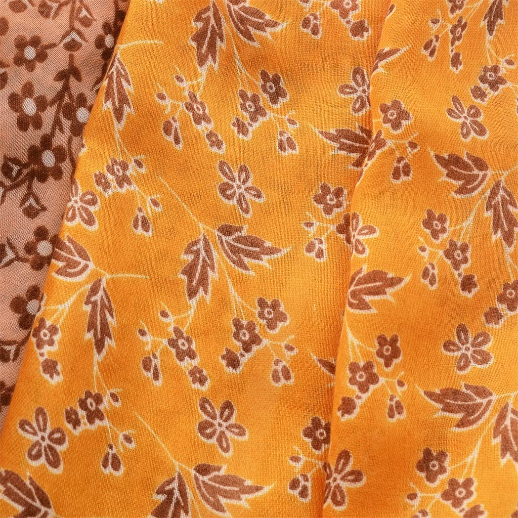 Chal con Flecos Florales, Bufanda para Mujer, Diadema de Cachemira, Bandana geométrica (Talla única)