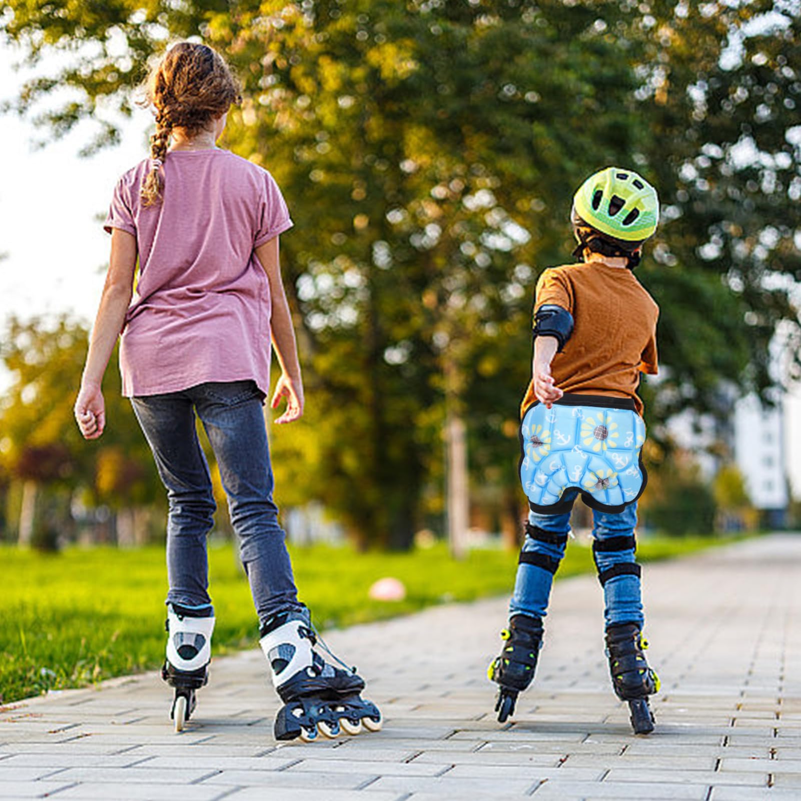 TOYANDONA 3 Cuscino Protettivo per Pattinaggio Imbottitura per Fianchi e Coccige e Traspirante per Skateboard e Protezione Sicura per Attività