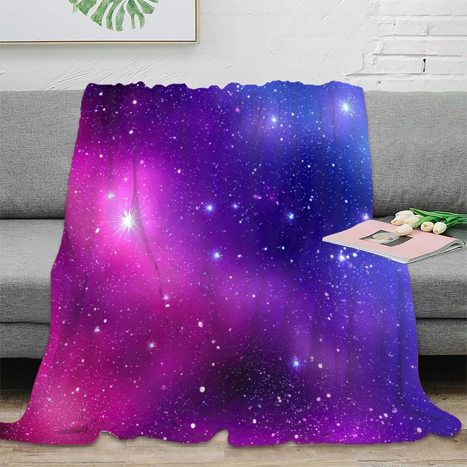 Couverture plaid nebula 3D douce et infroissable en microfibre 150x200cm