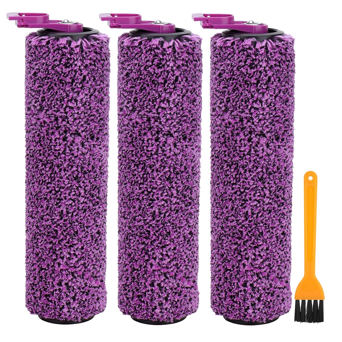 Replacement Brush Roller for Shark Steam Pickup 3-in-1 Steam Mop (Model ​​SD200/SD201/SD201C/SD201Q/SD205) Vacuum Cleaner, 3 Brush Roll, 1 Cleaning Tool Replacement Parts Accessories Kit (4 Pack)