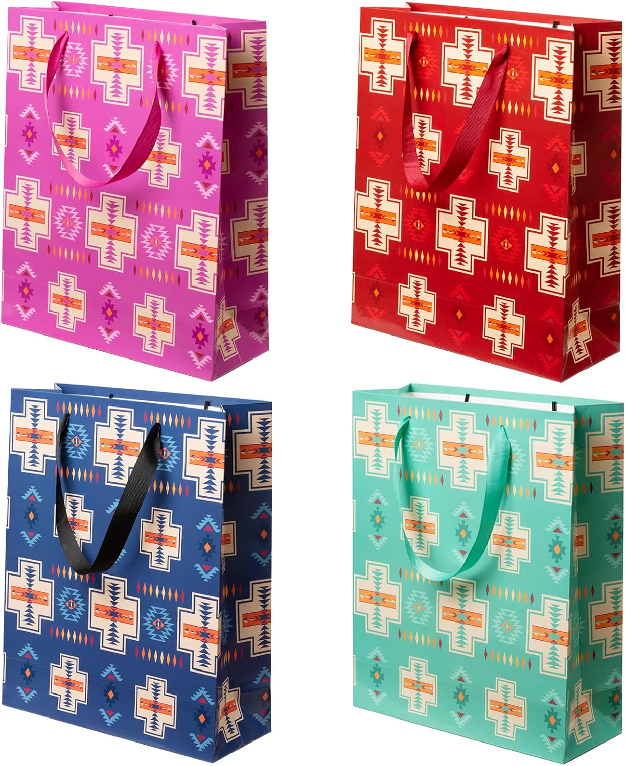 Nu Trend Southwest Gift Bags Assorted Sizes, 4 Piece Paper