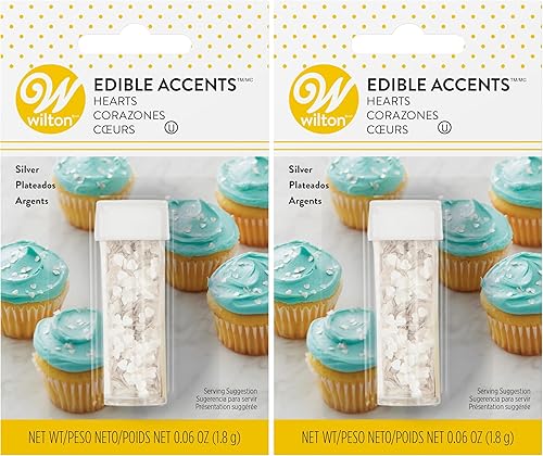 Miniatura 3 de Purpurina comestible Wilton, Rosado con corazones